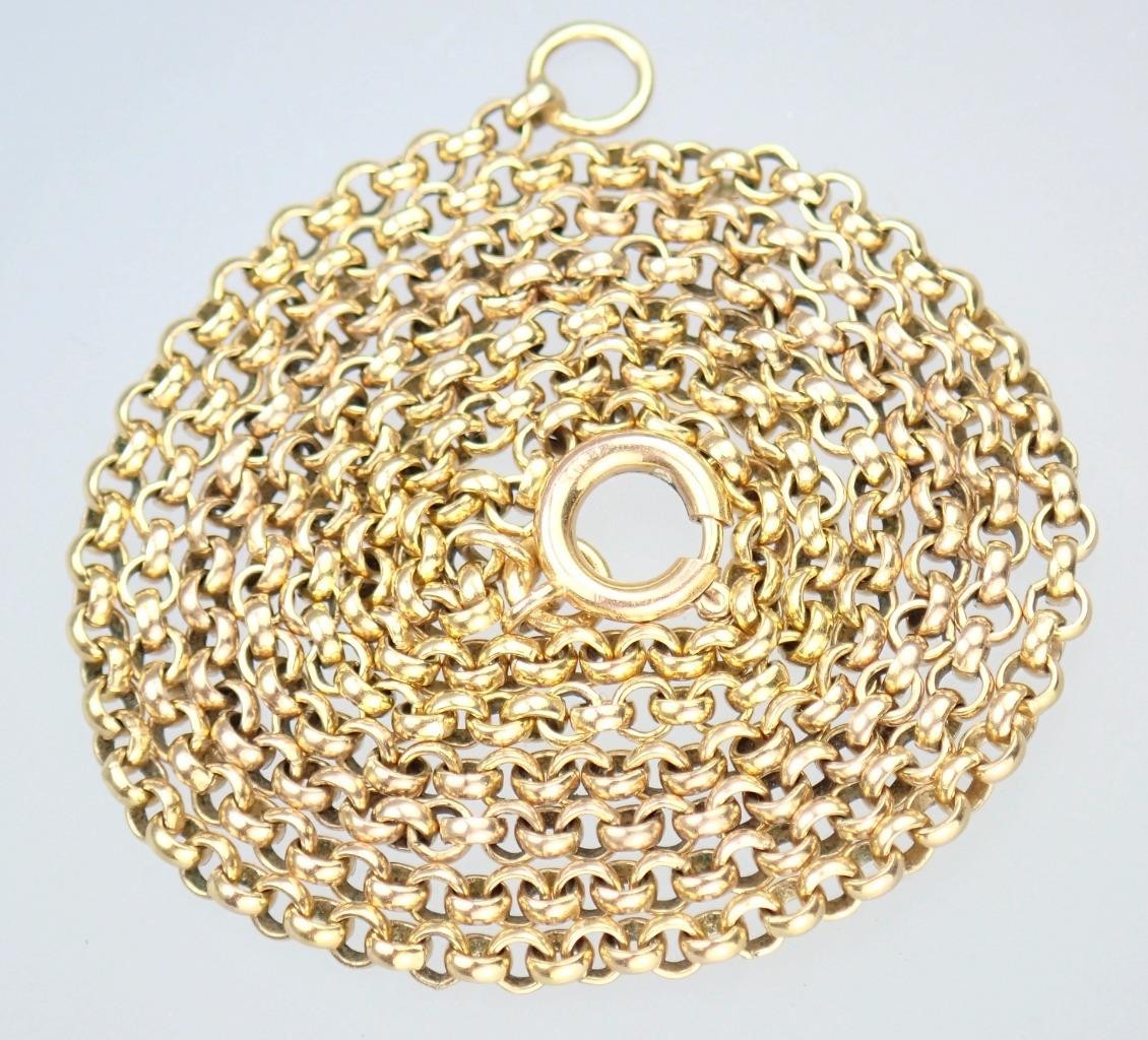 Glowing Vintage 16.5” Solid 9K Yellow Gold 2mm Belcher Chain Necklace 1990