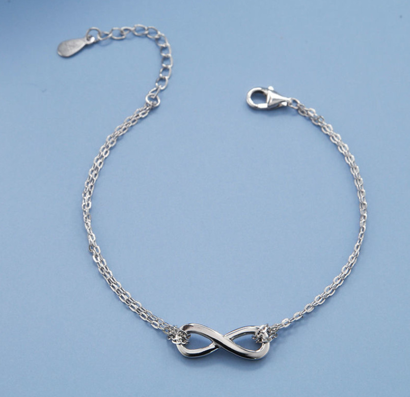 Stainless Steel Women Infinity Anklet Bracelet 8 Sandal foot Chain 8-10″ PE14