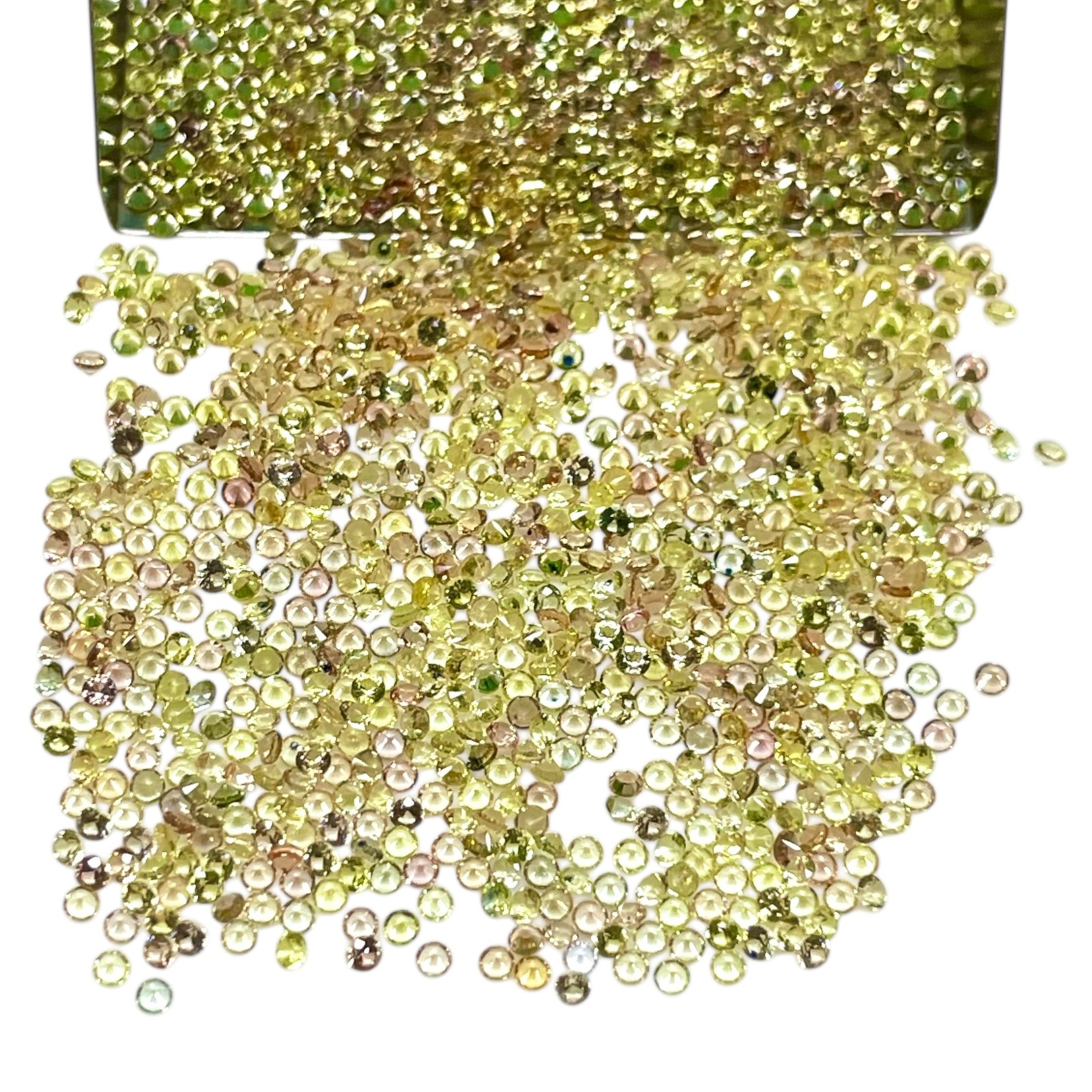 100 Pcs Natural Ceylon Yellow Sapphire 1.3mm Round Diamond Cut Loose Gemstones