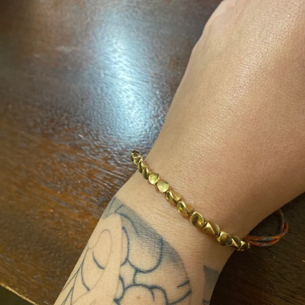 Tibetan Copper Beaded Braided Bracelet Wealth Luck Strength Bracelets Hand Woven