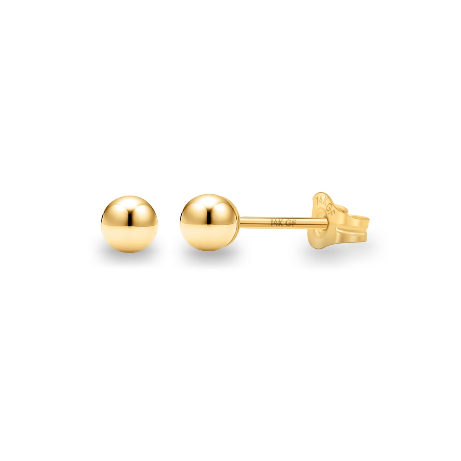 Kezef 14K Gold Filled Ball Stud Earrings for Women – Thick 14K Gold Layer, Hy…