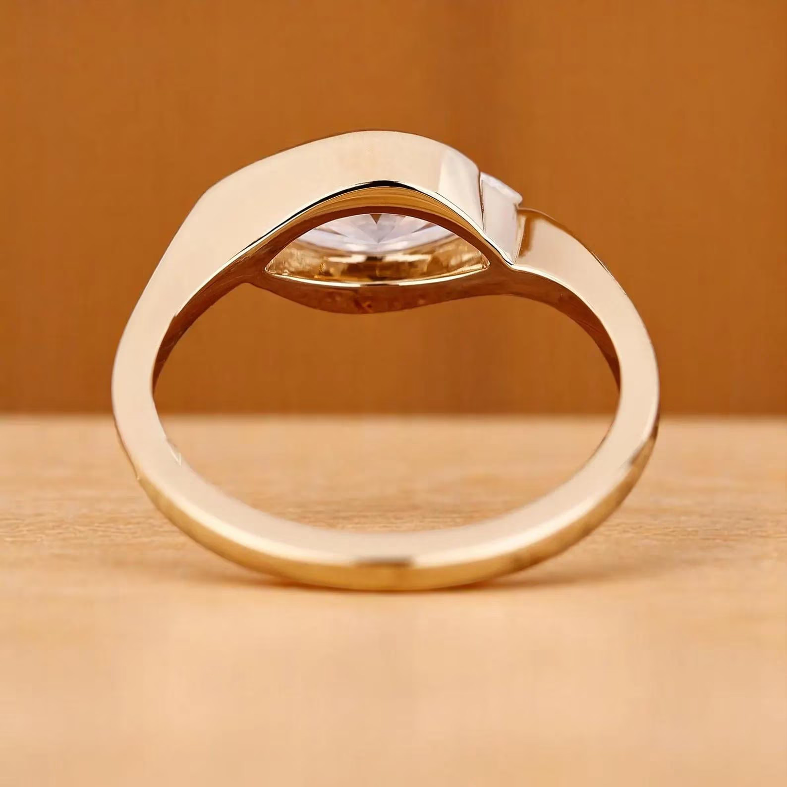 Lab Grown Diamond Promise Rings Marquise Cut 9k solid Gold Rings gifts for her