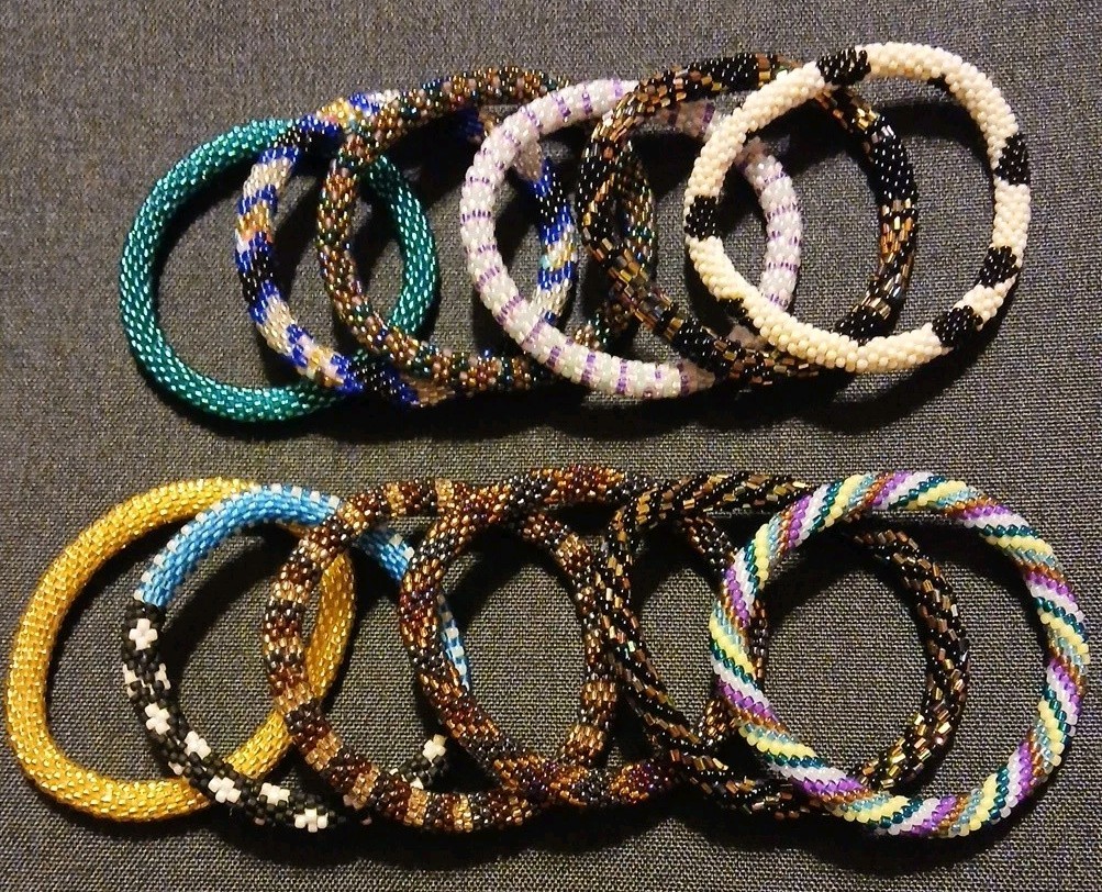 Lot Of 12 Roll On Bracelets Nepal Aid Through Trade (lot #25)