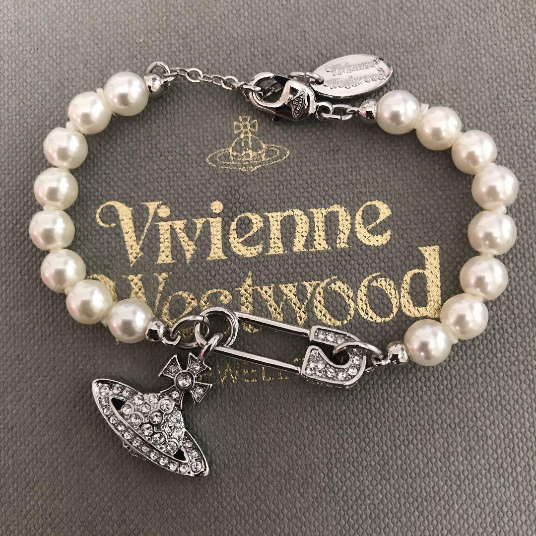 Vivienne Westwood Bracelet Pearl Clip Silver NO BOX [EJ922