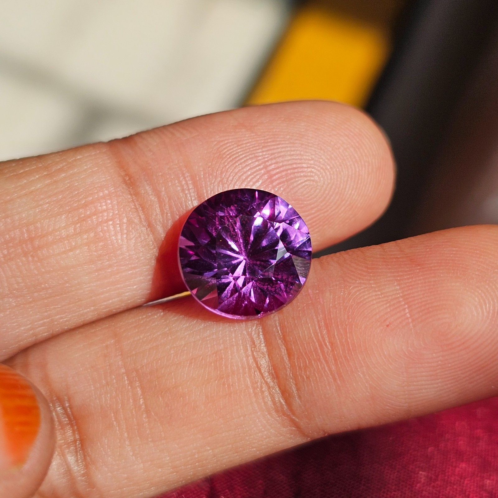 2 Pcs 8.5 Ct each Purple Sapphire Round Cut Loose Gemstone 10mm Ring Ston