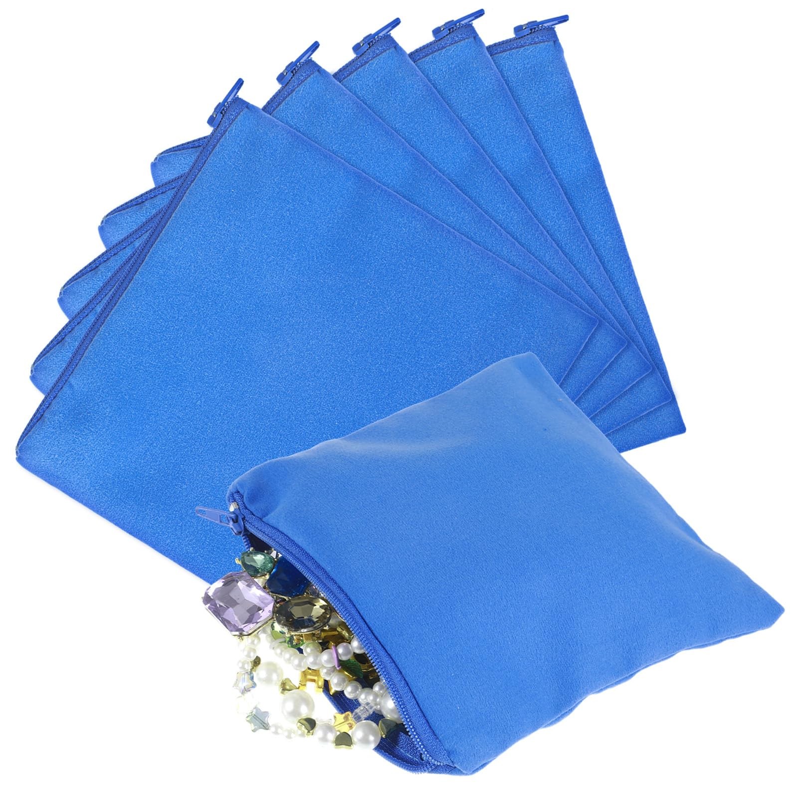 6 Pcs Anti Tarnish Silver Jewelry Pouch Zippered Silver Storage Bags 5.9× 5.9…