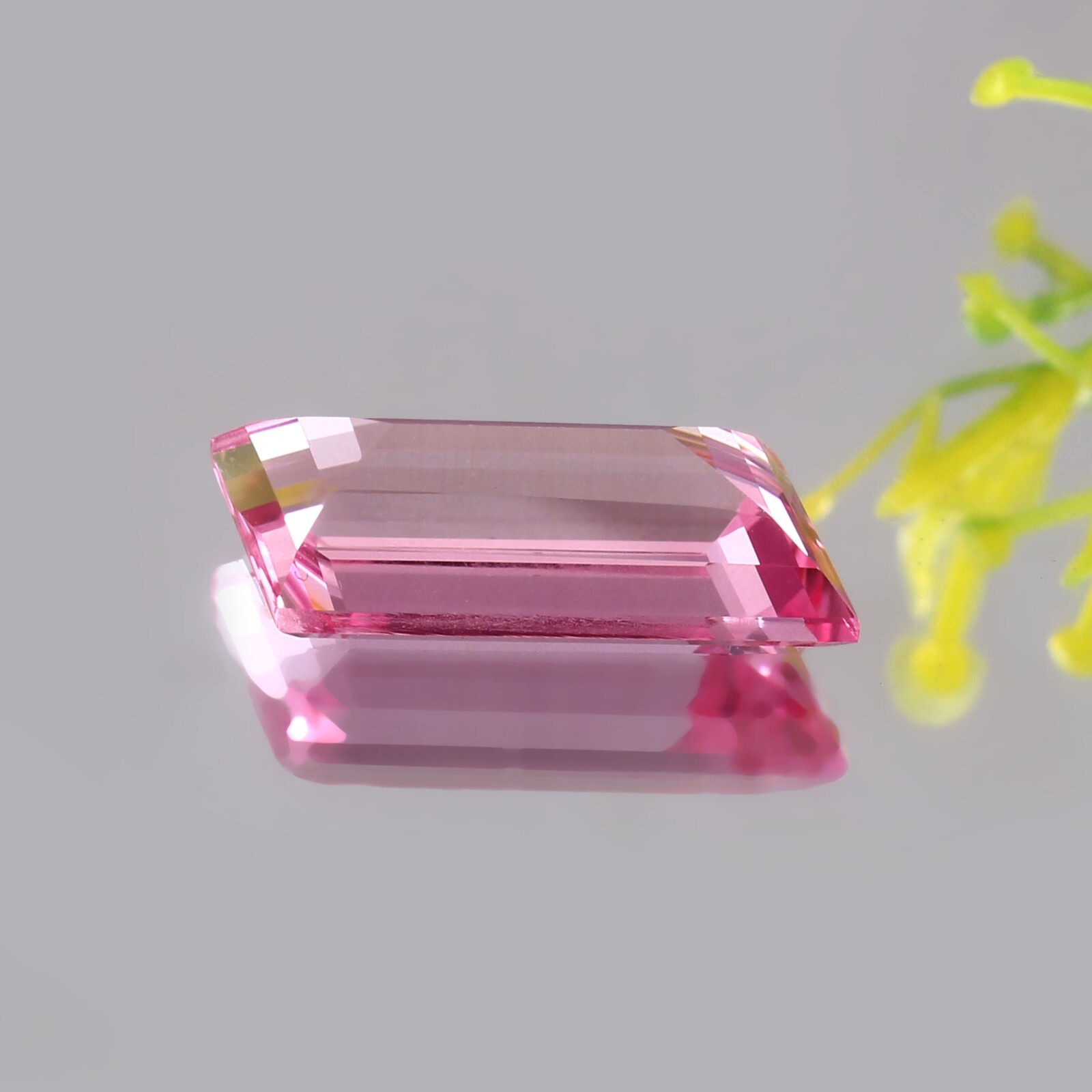 AAA Natural Ceylon Padparadscha Sapphire Tapered Baguette Gemstone Cut 23×10 MM