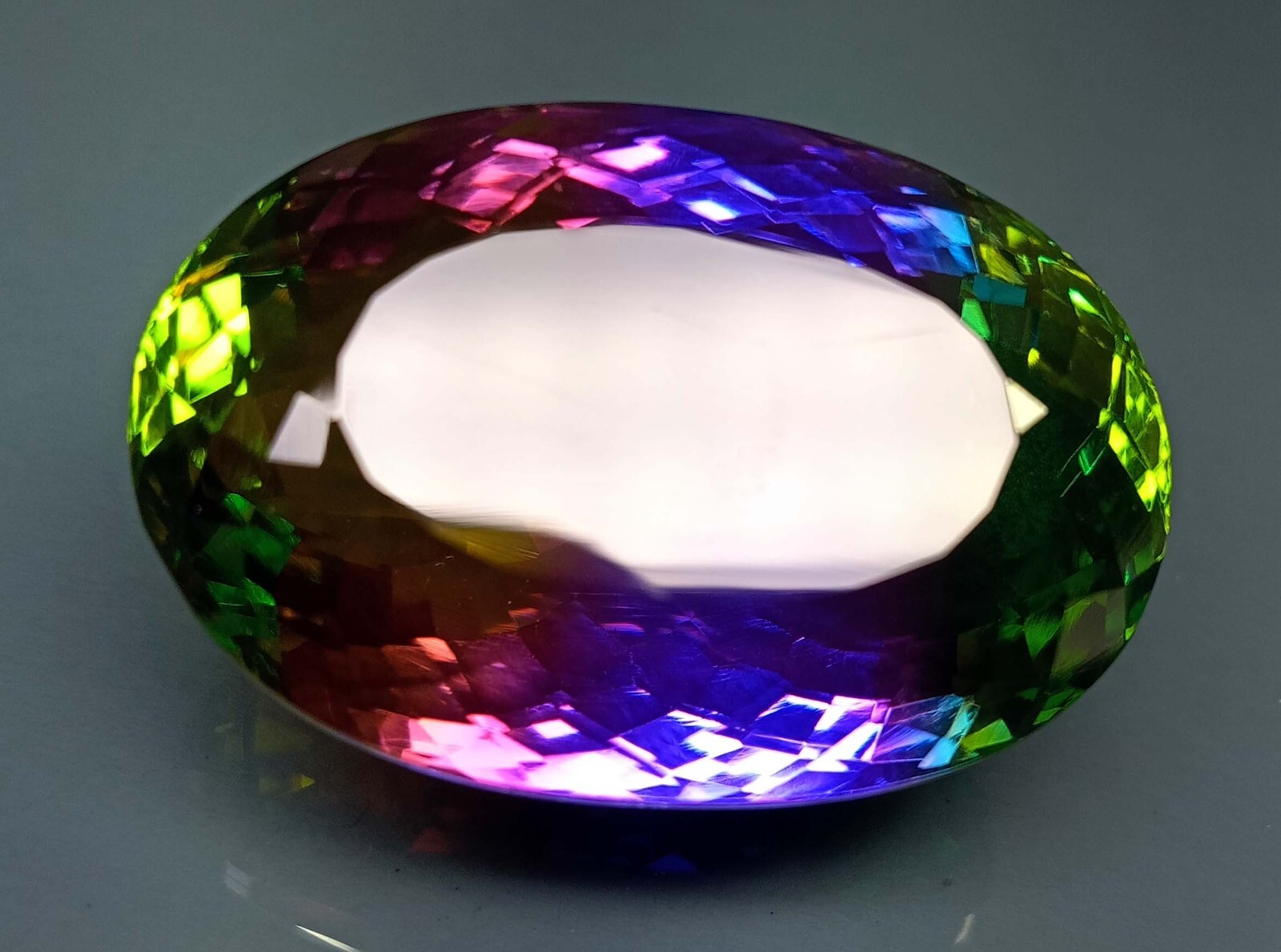 Bi-Colour 72+ Ct Natural Tourmaline Oval Cut Certified Loose Gemstone For Gift