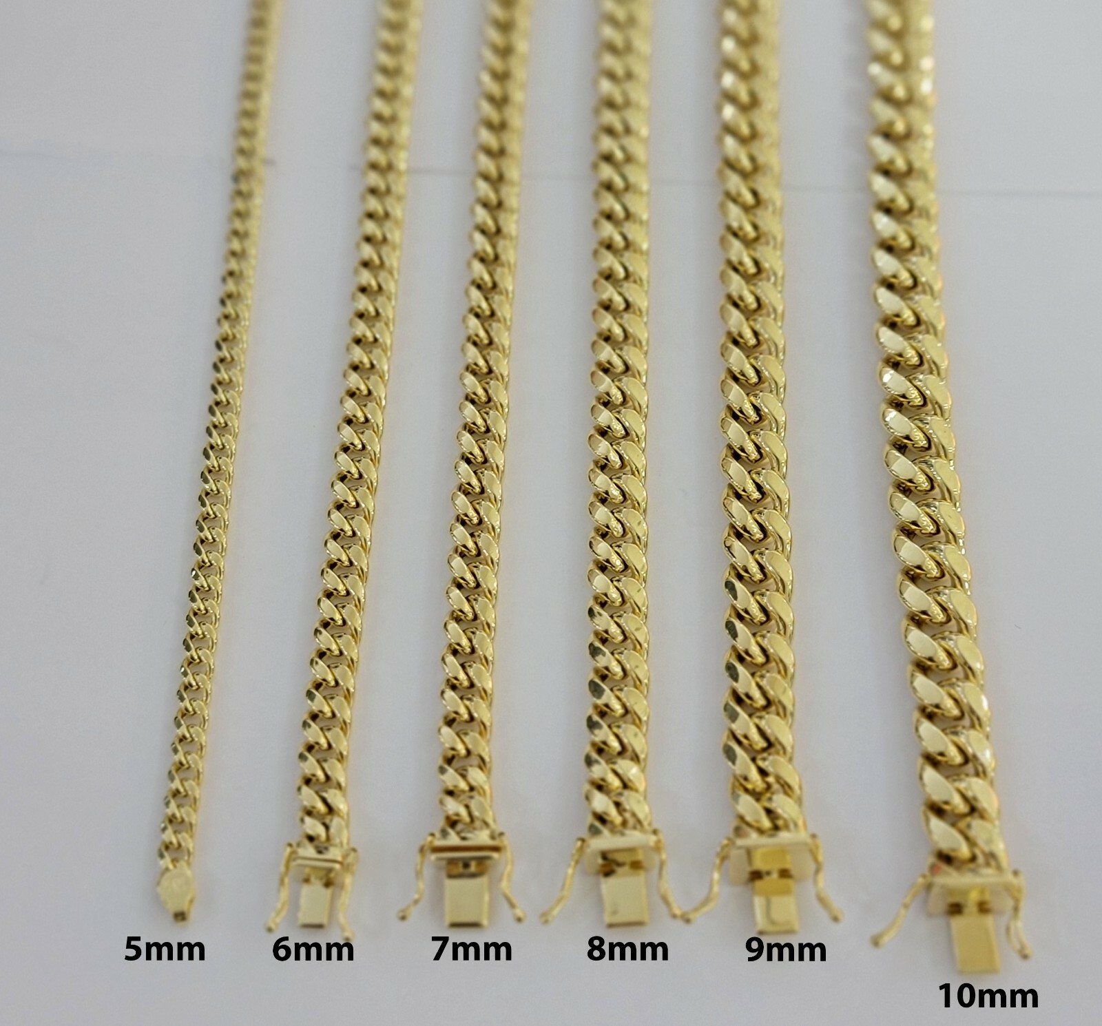14k Yellow Gold chain Miami Cuban Link Necklace 6mm-9mm 18″-30″ Real Gold Sale