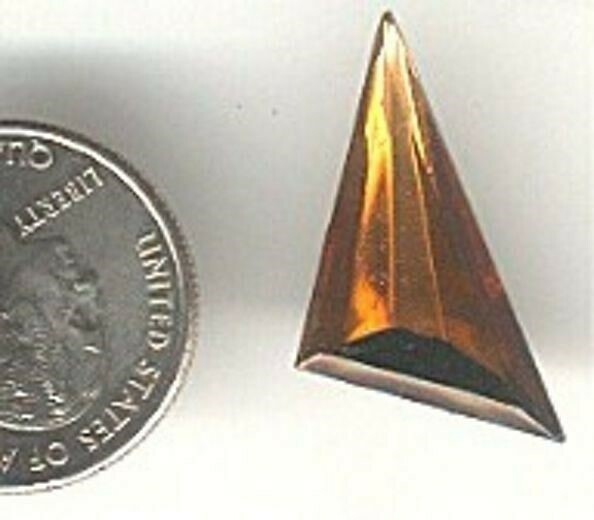 24 VINTAGE WEST GERMAN GLASS TOPAZ 29x24x17mm SCALENE TRIANGLE GEMS JEWELS R390