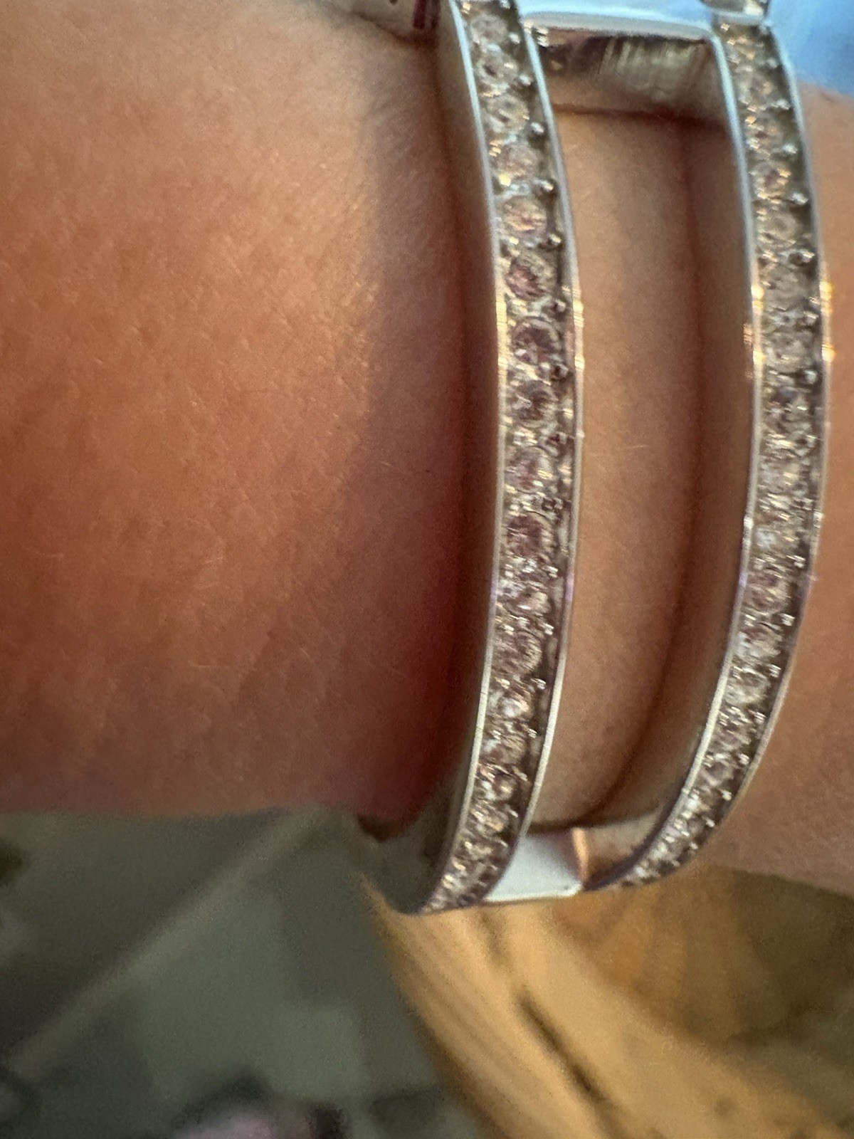 Vintage Anne Klein Ladies Silvery Watch Bangle Bracelet Rhinestones Sparkle