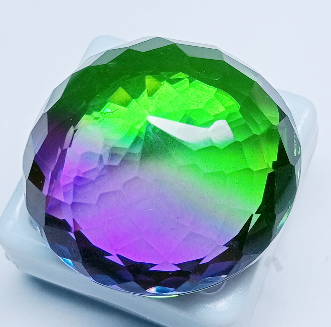 Natural Large Size Tourmaline Bi-Color Round Cut Certified 90.75 Ct Gemstone