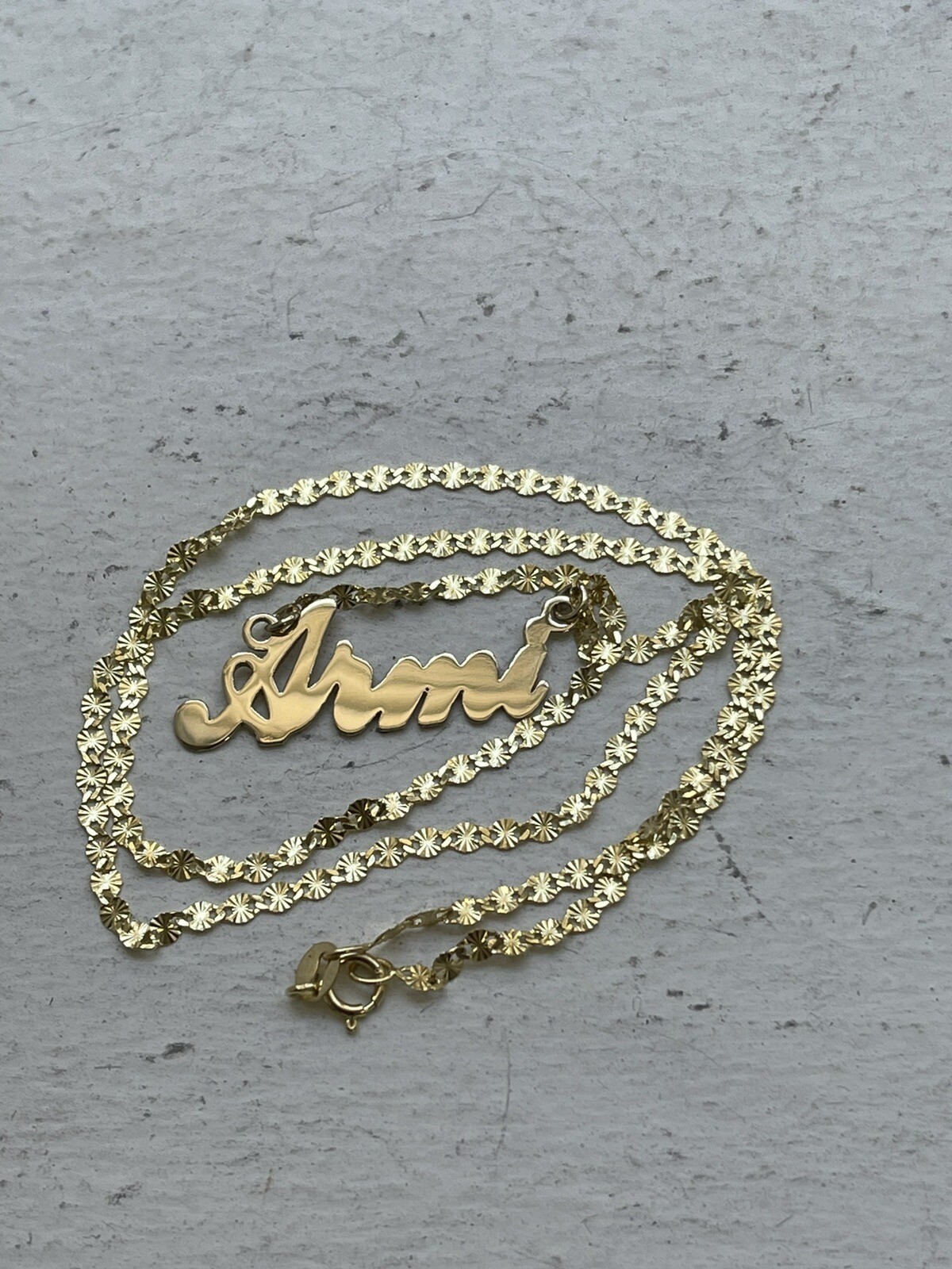 14K Authentic Solid Yellow Gold Personalized Custom Name Necklace