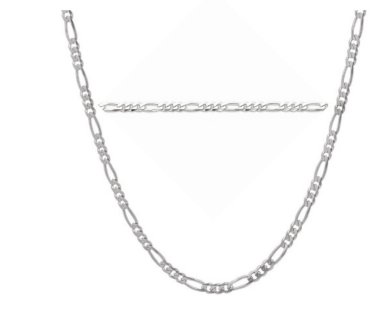 REAL Italian Sterling Silver Figaro Link Chain Necklace