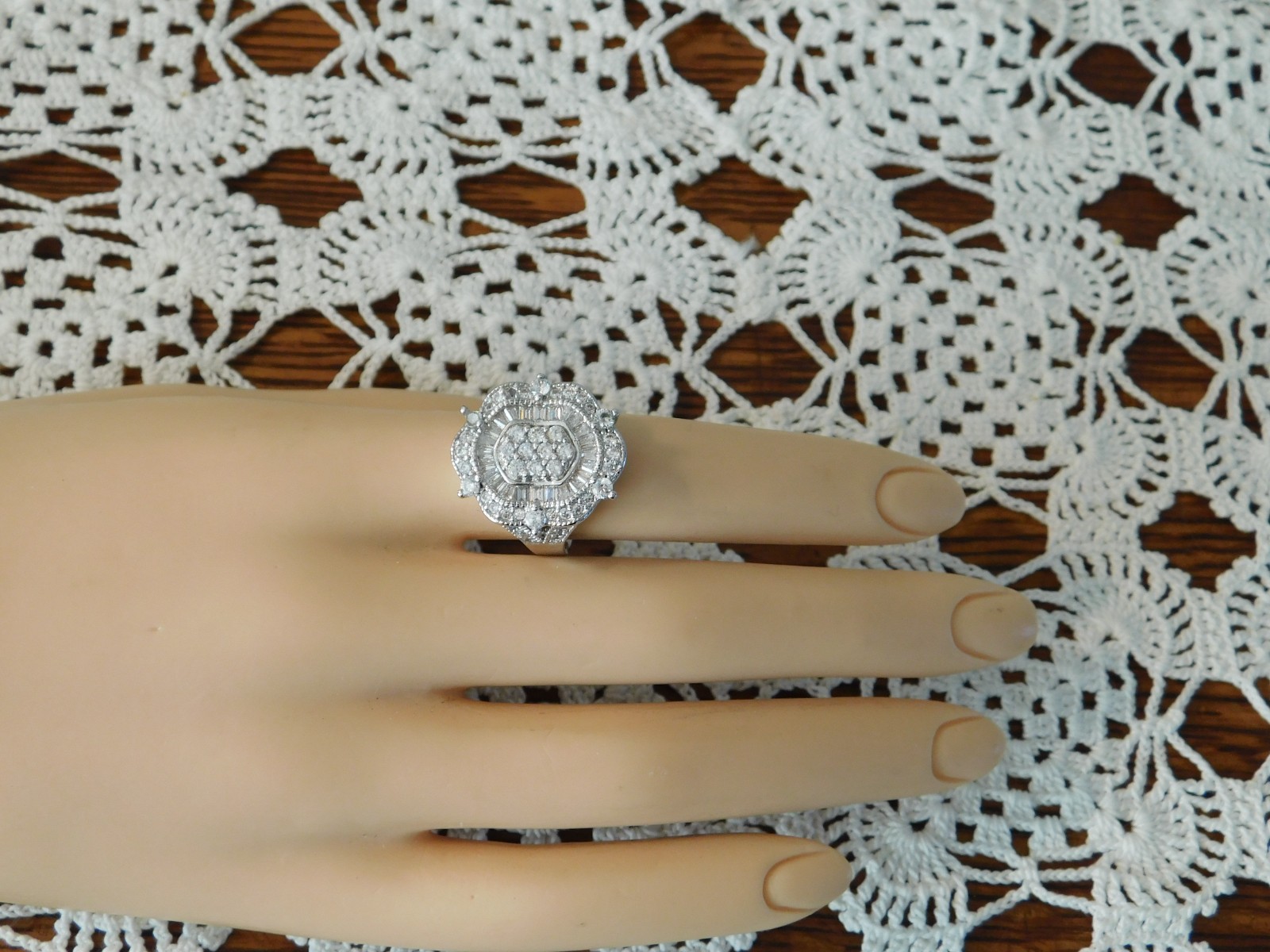 Sterling Silver Cubic Zirconia Statement Ring Size 7 Signed Canada 925