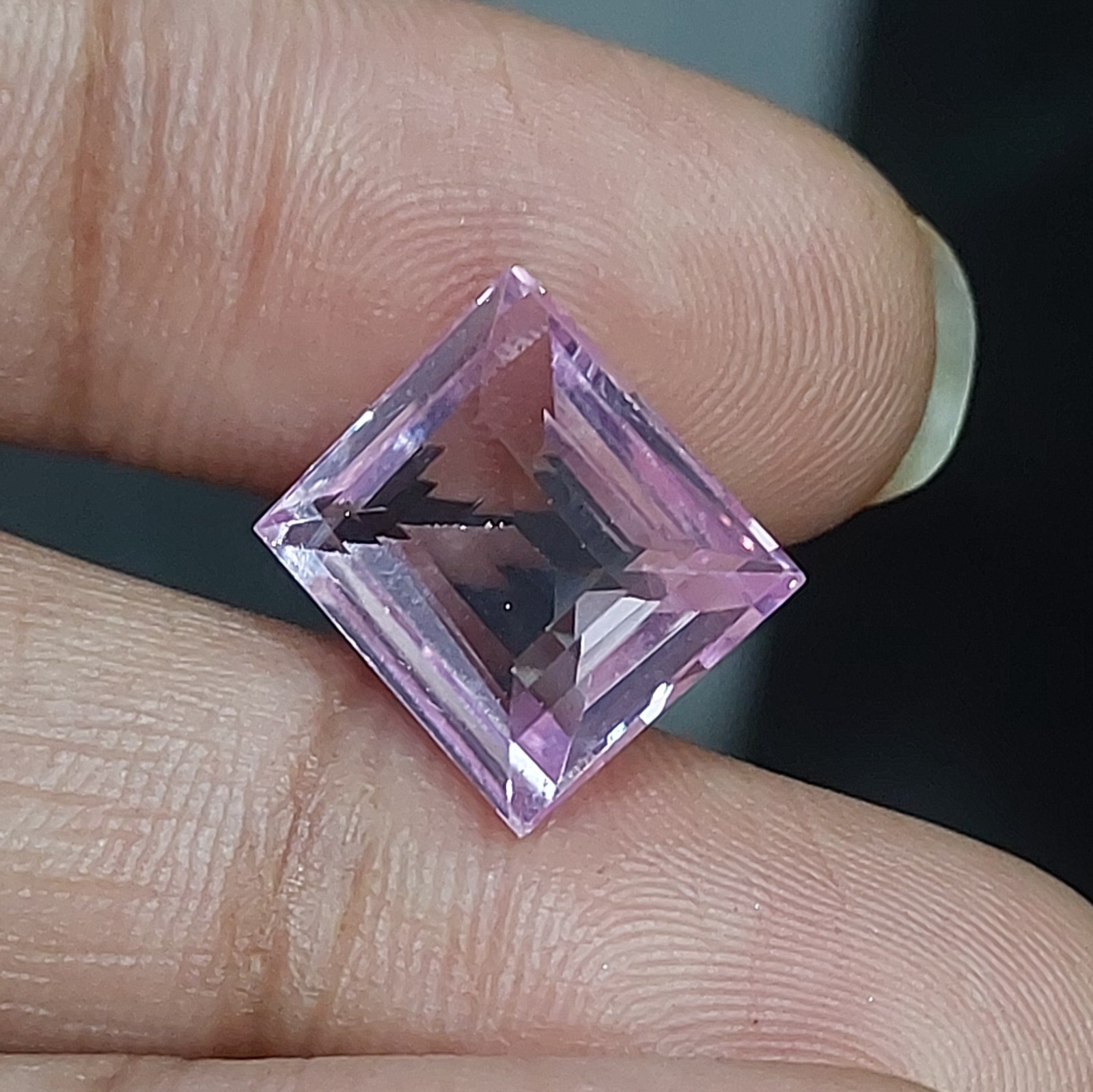 2 Lab Created Pink Morganite 9.85 Ct Emerald Cut Loose Gemstones Pair 10mm