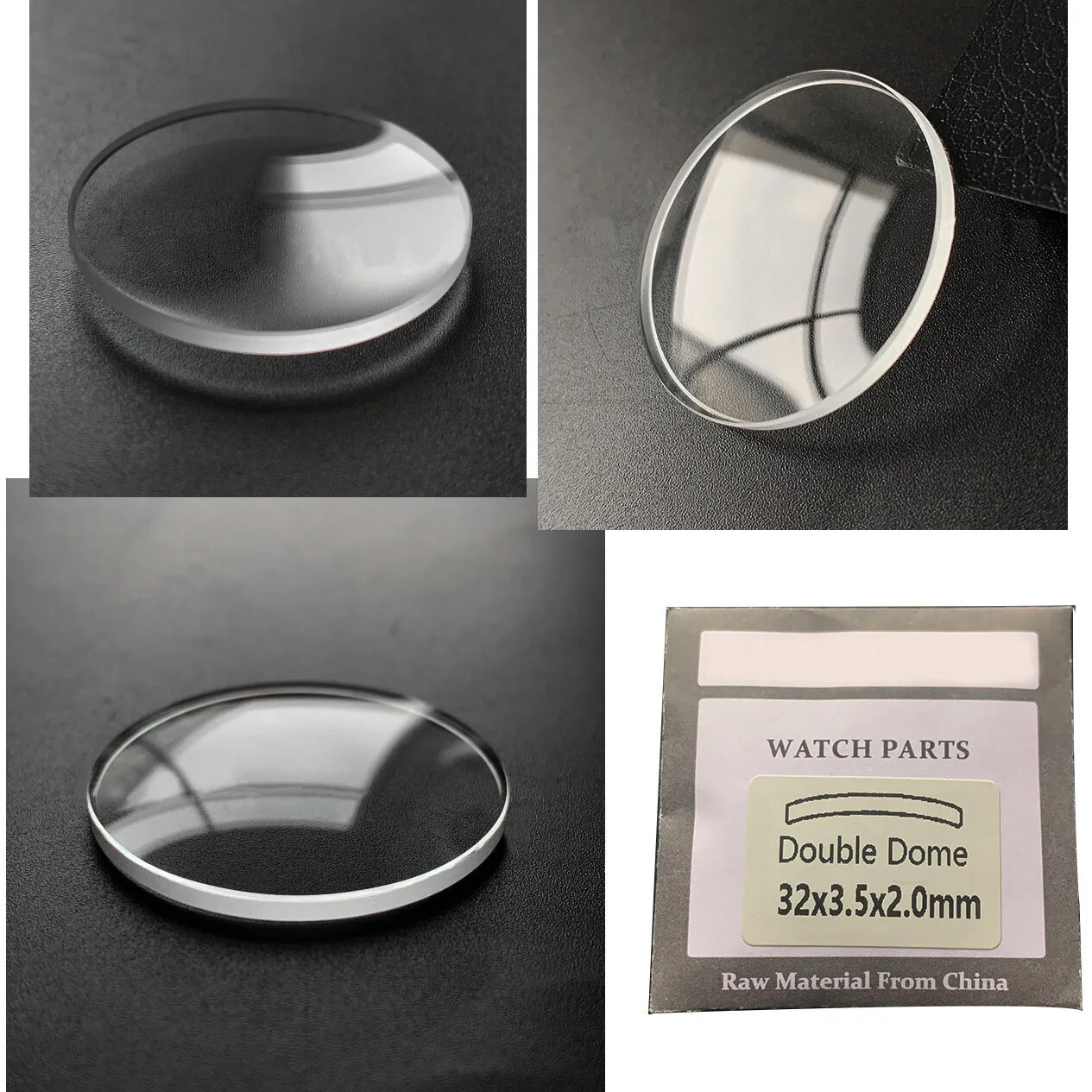 Double Dome 2.0mm Round Watch Crystal 26mm-45mm Replacement Mineral Watch Glass
