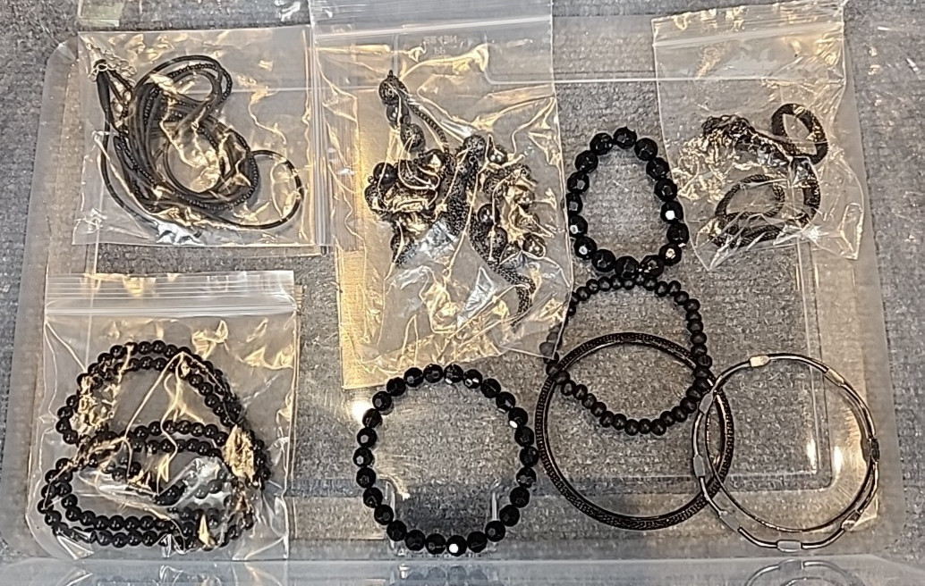 Jewelry Wearable Midnight Black Collection 5 Lbs Lot # 511 See Description