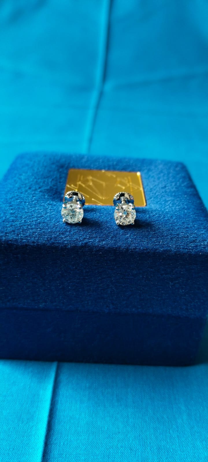 4Ct TW Round 14K White Gold Diamond Screwback Studs Earrings GIA