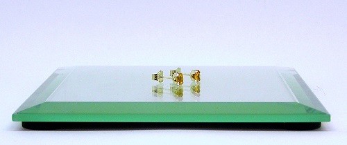 Yellow Sapphire Earrings Set in S/S, 4 X 3 mm Ovals, .50 Carats, Songea Tanzania