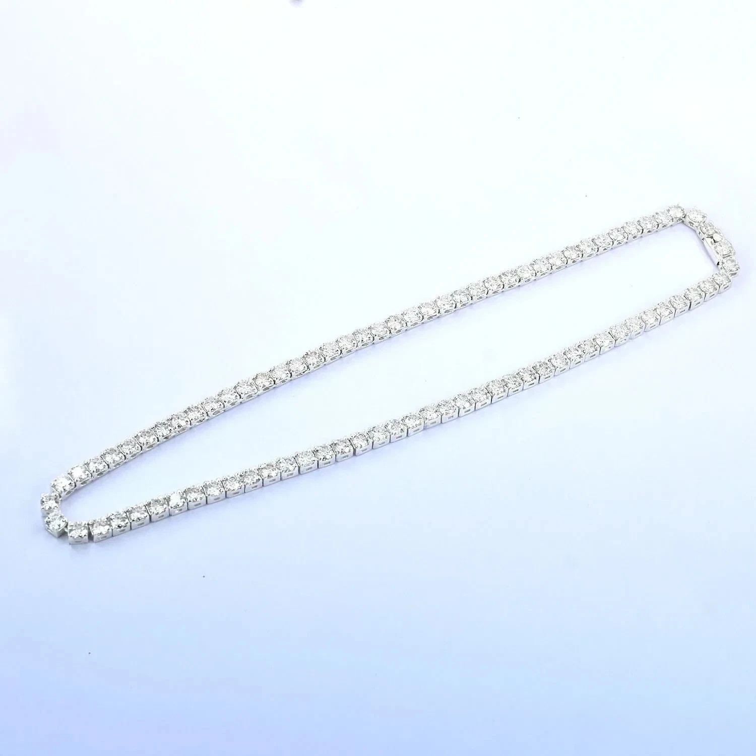 17CT Gorgeous 18 inches White Diamond Tennis Necklace 14K White Gold Plated