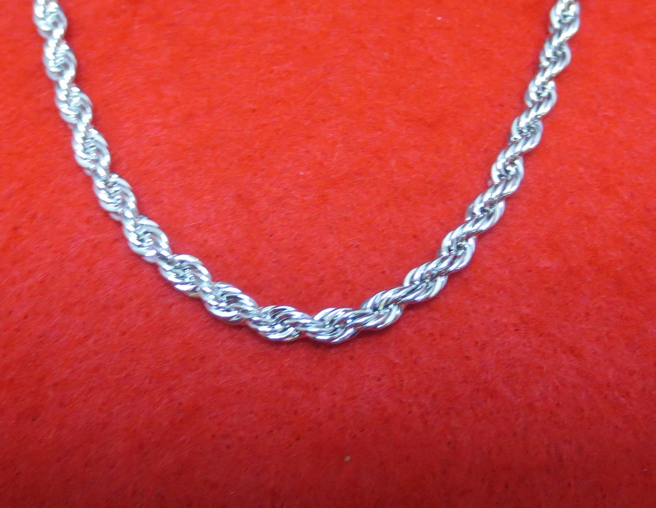 16,18,20,24,30, INCH STERLING SILVER PLATED 5 MM ROPE CHAIN NECKLACE