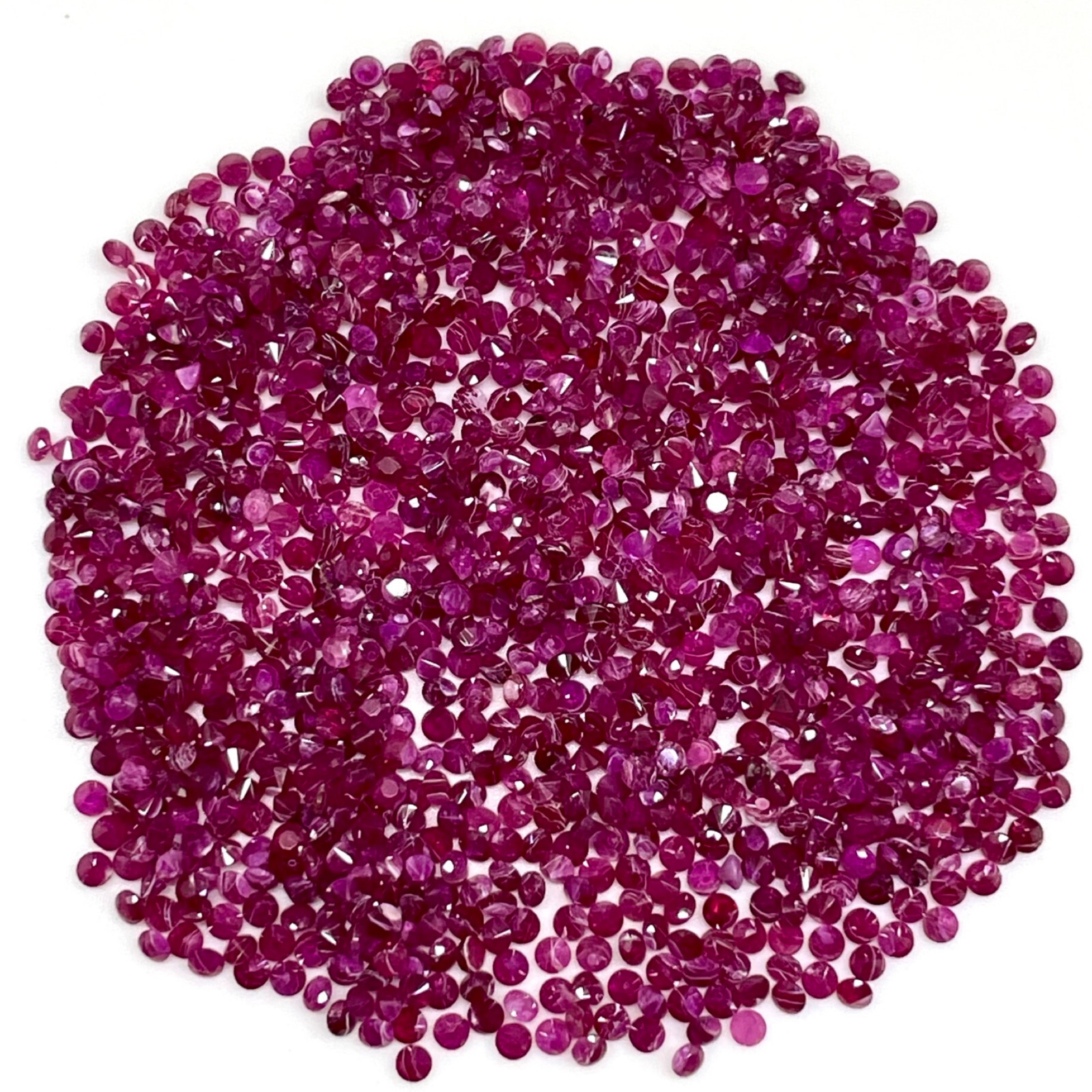 100 Pcs Natural Ruby 1.4mm Round Cut Rich Red Loose Gemstones Wholesale Lot