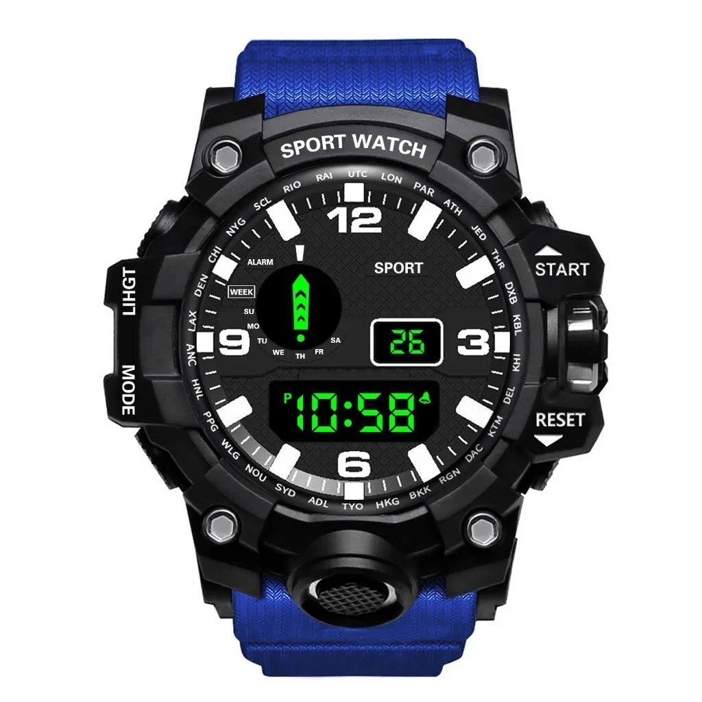 Men Waterproof Digital Sports Watch Military Tactical LED Backlight Wristwatch
