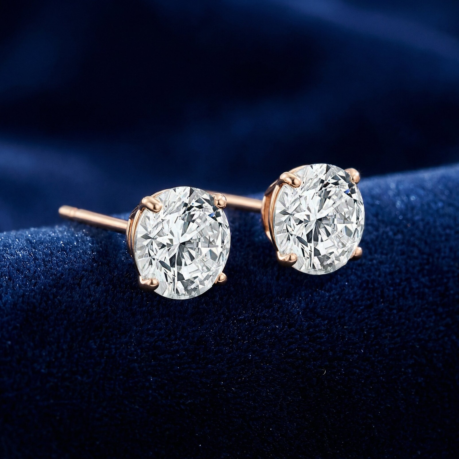 1 1/2ct Lab Grown Diamond Studs 14k Yellow Gold Earrings