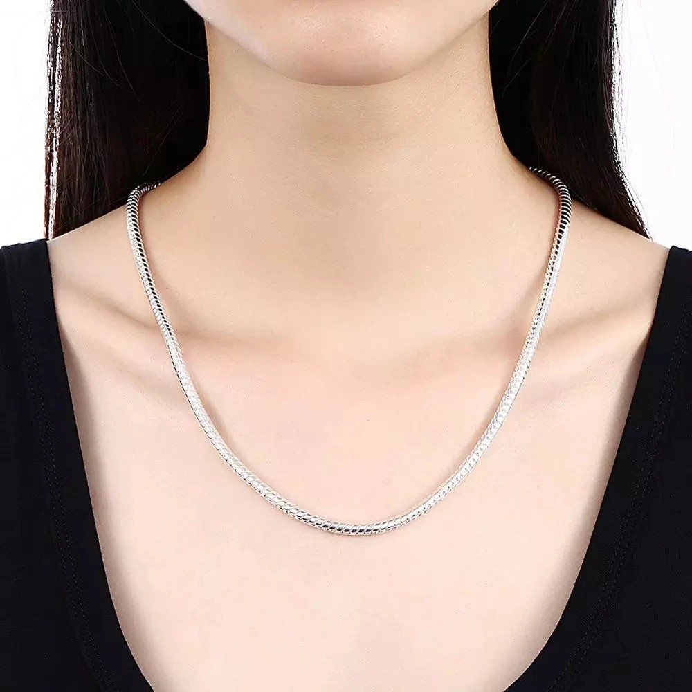 Men&Women’s 925 Sterling Silver Tarnish-Free Italian Snake Chain Necklace 16-30*