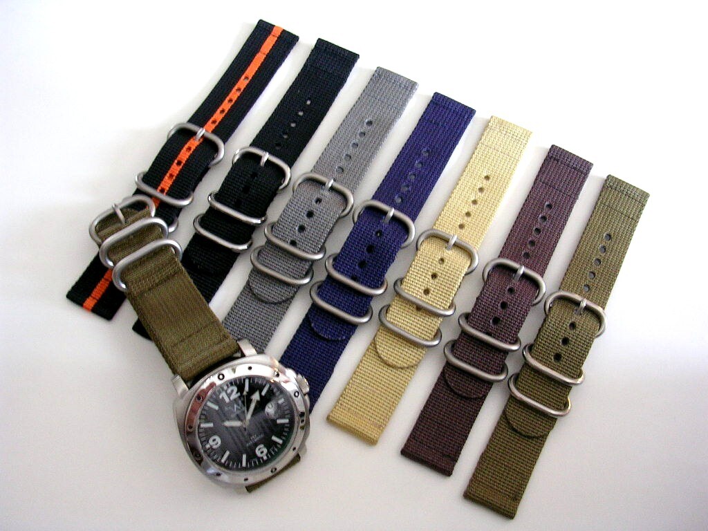 NATO G10 2pc UTC Ballistic nylon RAF strap Military watchband stitched IW SUISSE