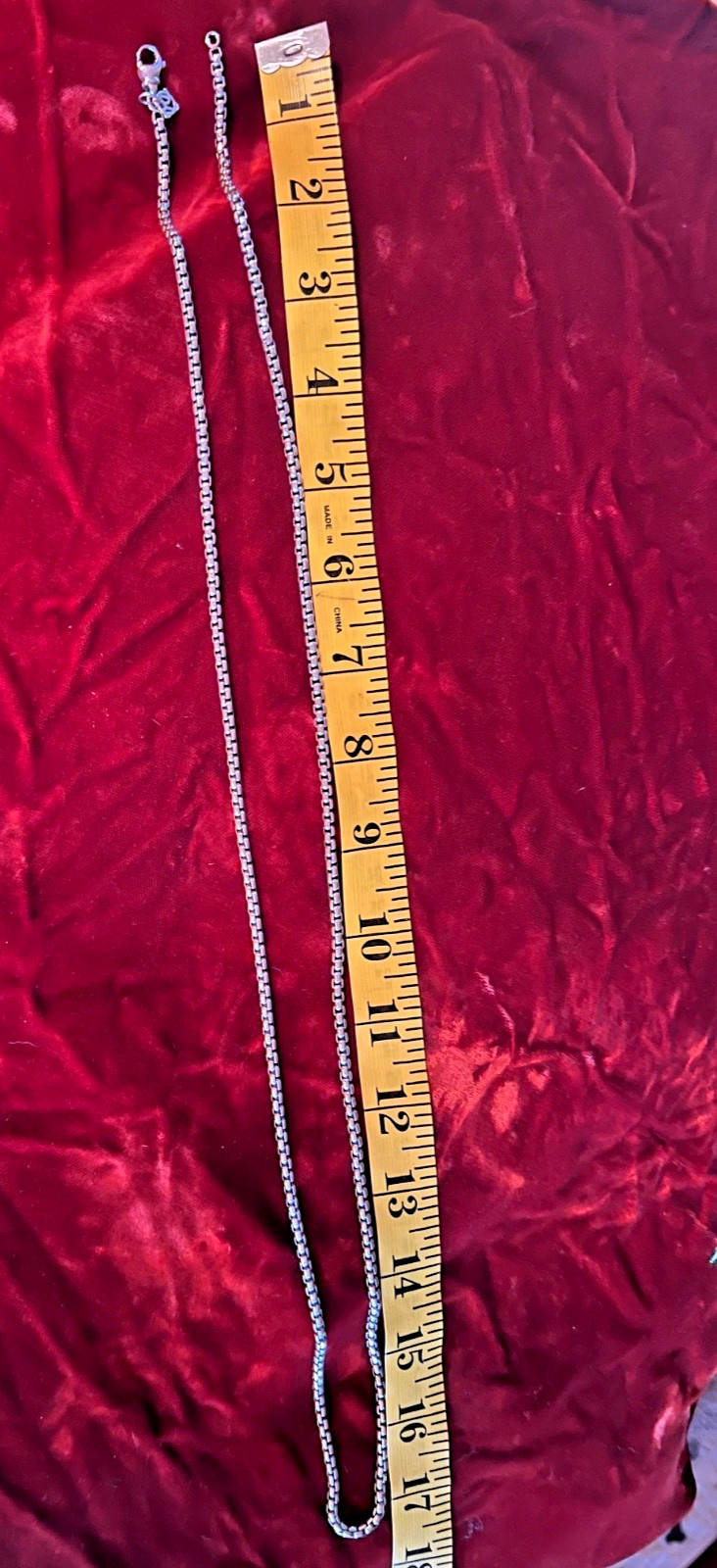 David Yurman 35″ 2.7mm 925 Sterling Box Chain With 585 14K Logo Charm – 53 Grams