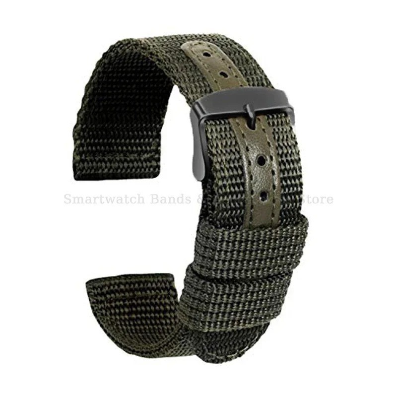18mm 20mm 22mm 24mm Military Canvas Nylon Wrist Watch Band Strap Bracelet Sport