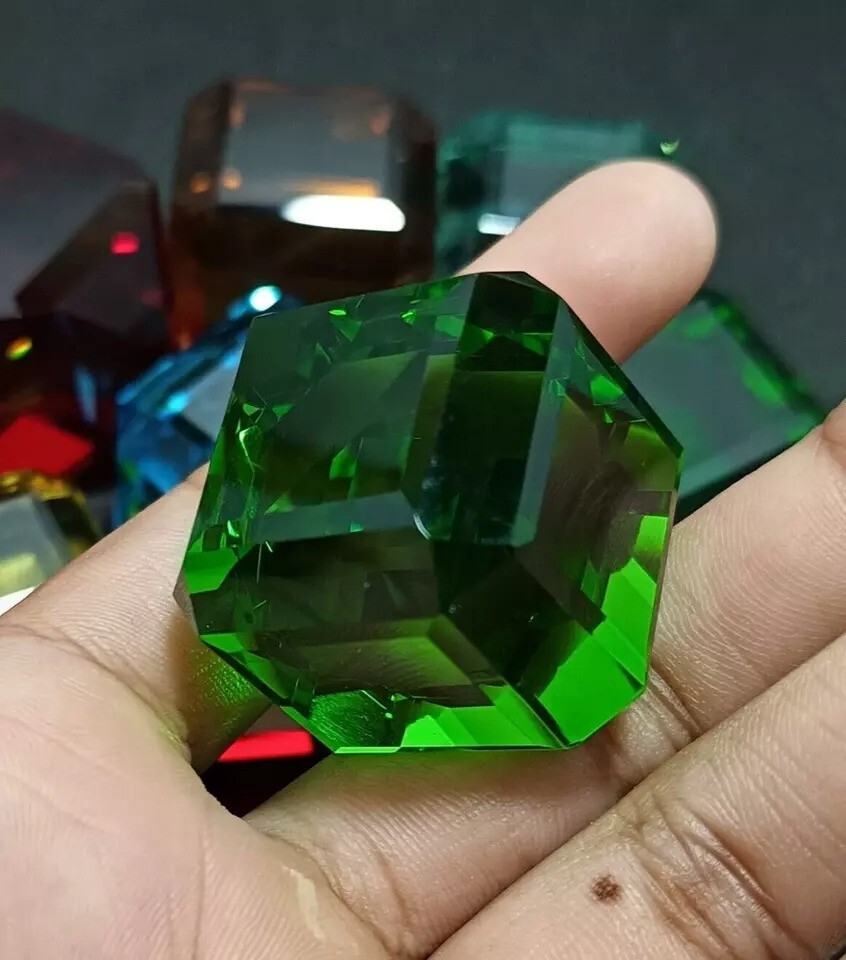 257.95 Ct Brazilian Cube Cut GREEN Topaz Loose Natural EGL Certified A++Gemstone
