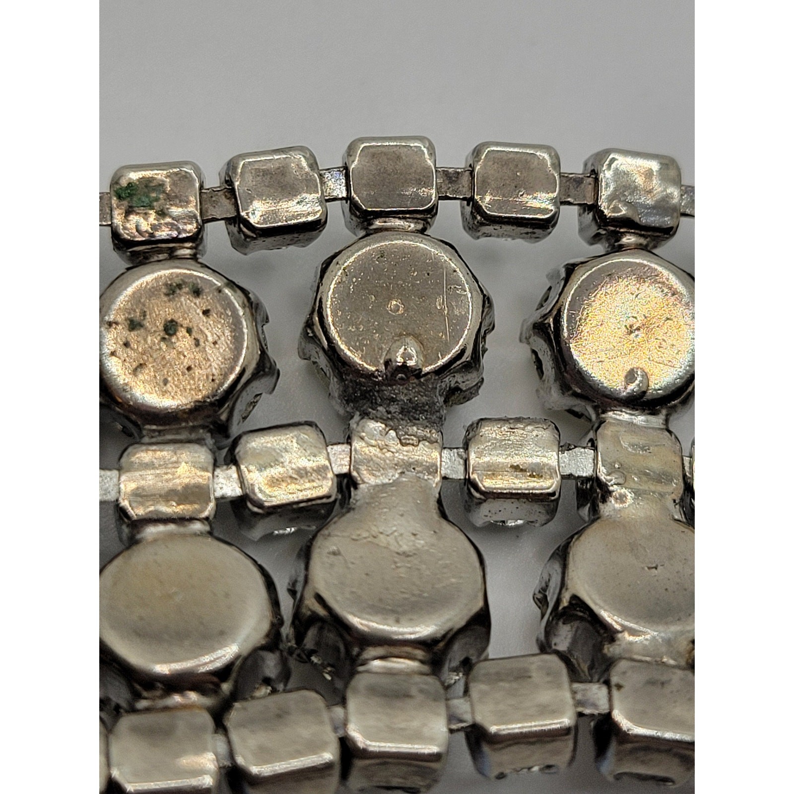 Vintage Weiss Rhinestone Wide Bracelet Rhodium Plated 1950s Mid-Century Glam