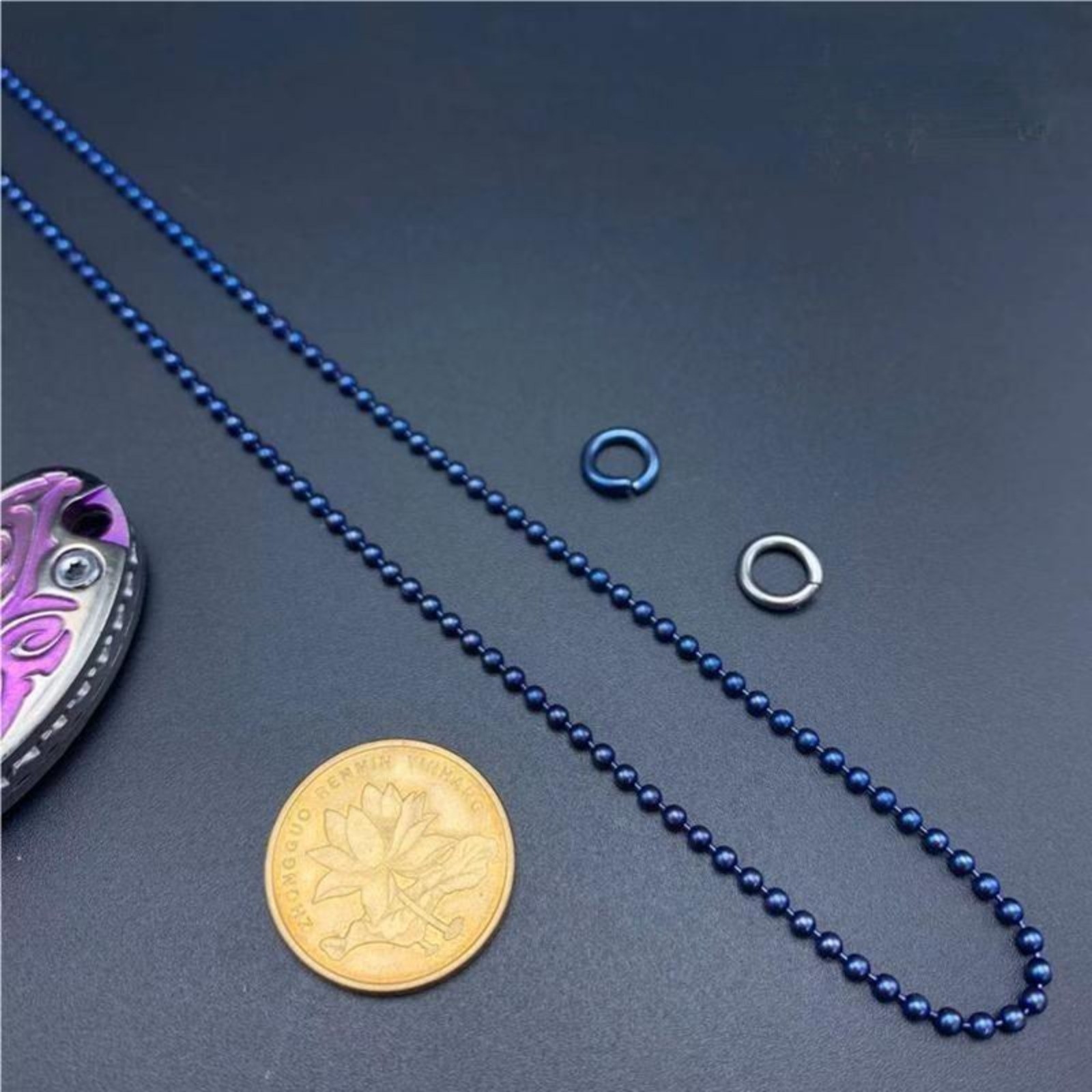 2mm 2.4mm 3mm 4mm Titanium Ball Beads Chain Necklace Anti-allergy 25.6” Stylish