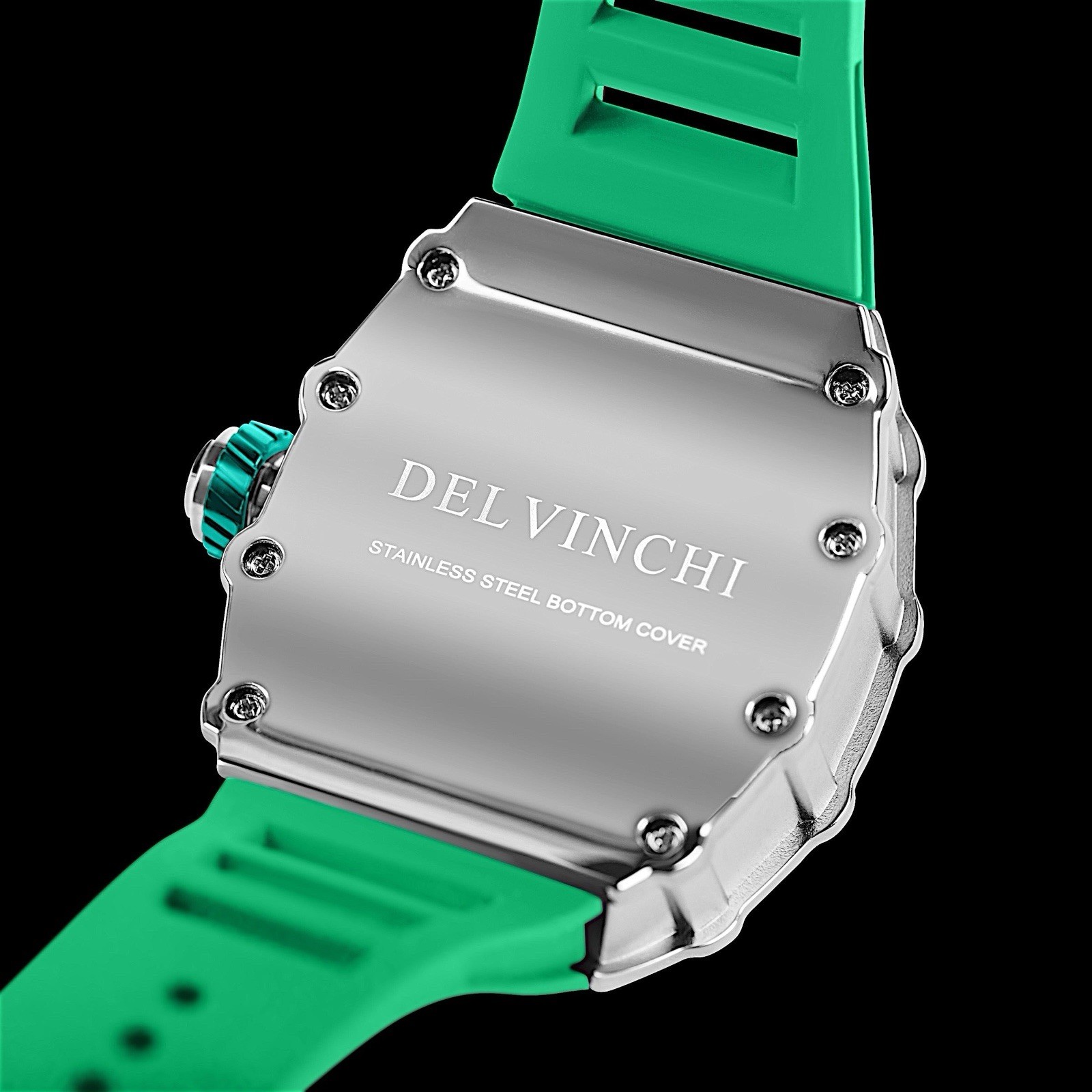 Mens Green & Silver Watch / Premium Stainless Steel Case – Two Year Warranty