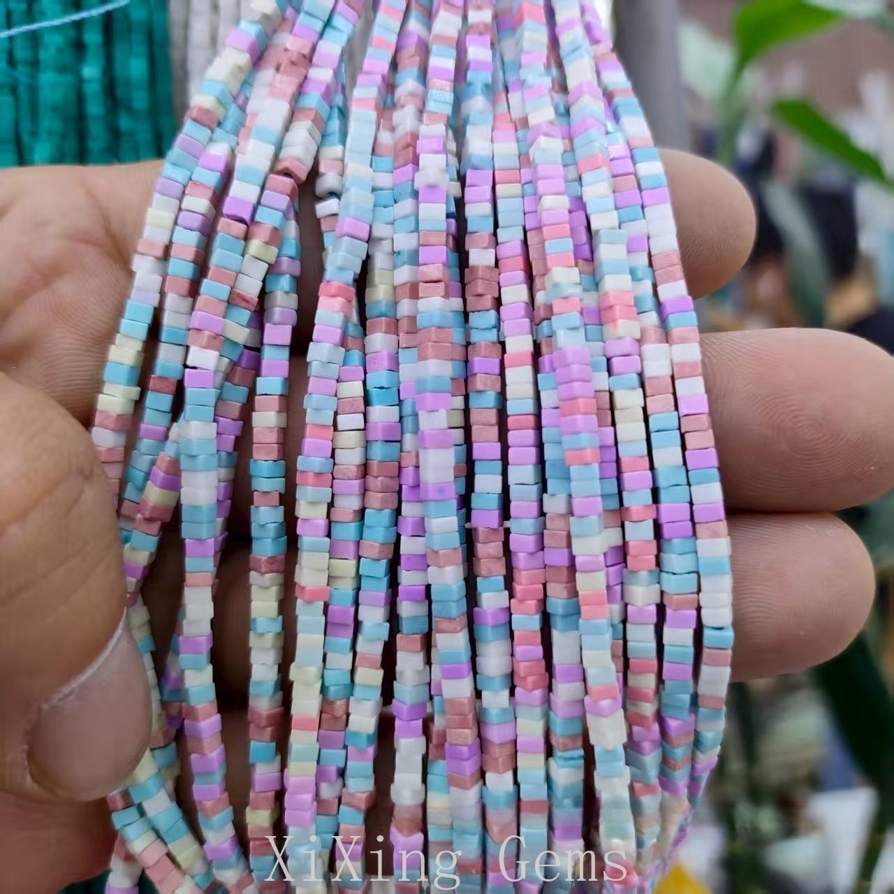 1x2mm Macaron Colors Turquoise Flat Square Disc Spacer Beads for Jewelry Making