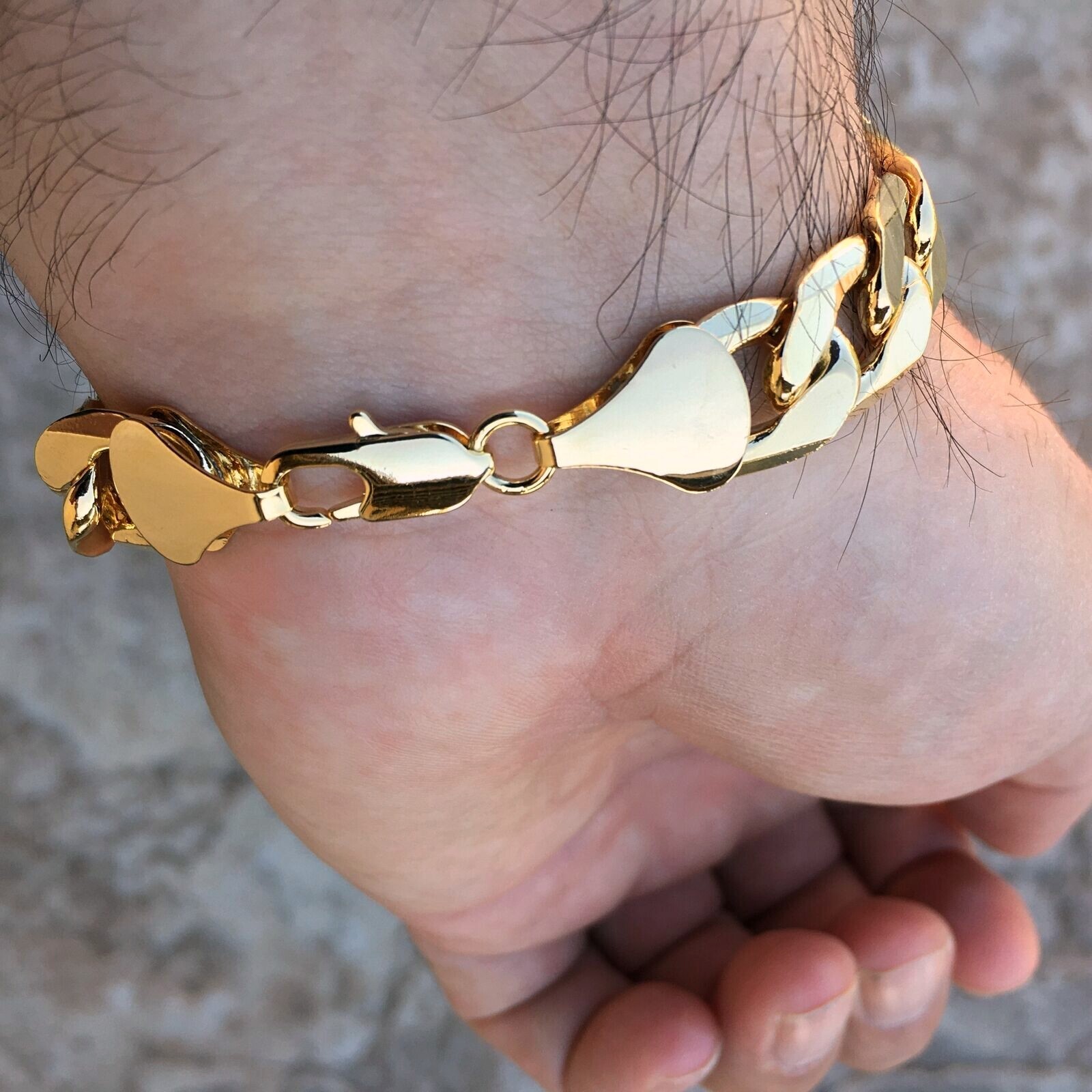14k Gold Plated Hip Hop Chain Figaro Necklace 30″ x 12MM and Bracelet Combo Set