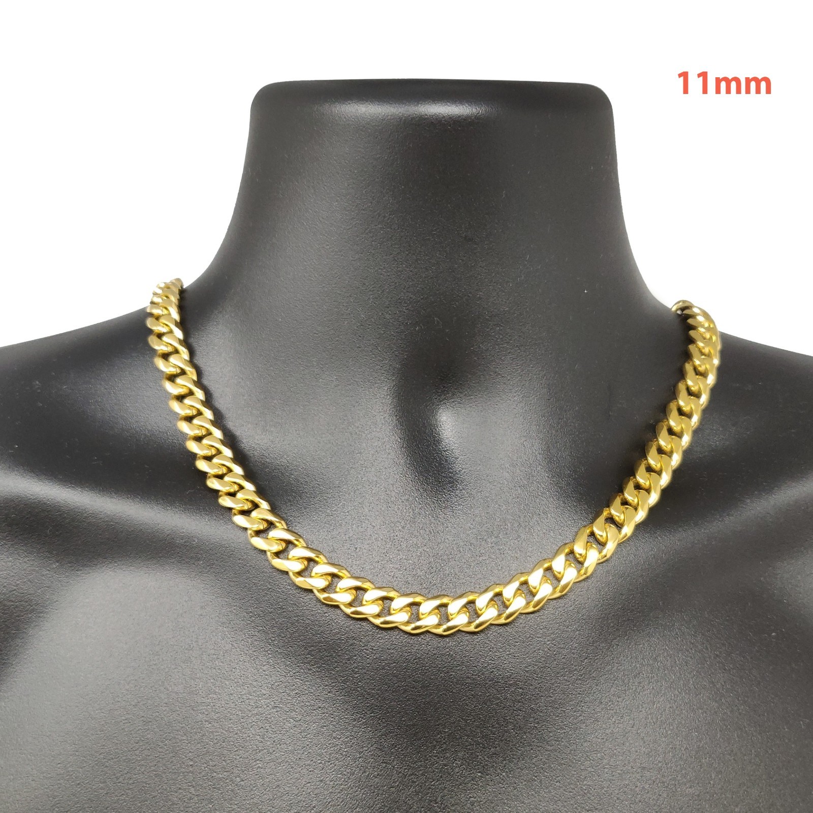Miami Cuban Curb Link Chain Necklace or Bracelet 18k Gold Plated Stainless Steel