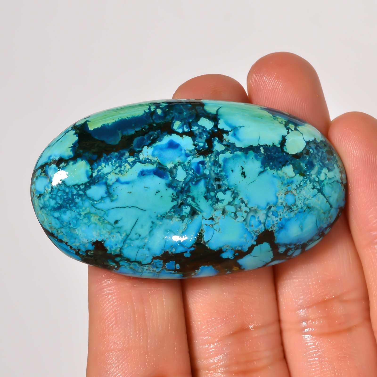 117.90Ct Natural Handmade Designer Tibet Turquoise Oval Shape Cabochon 30x54x9MM