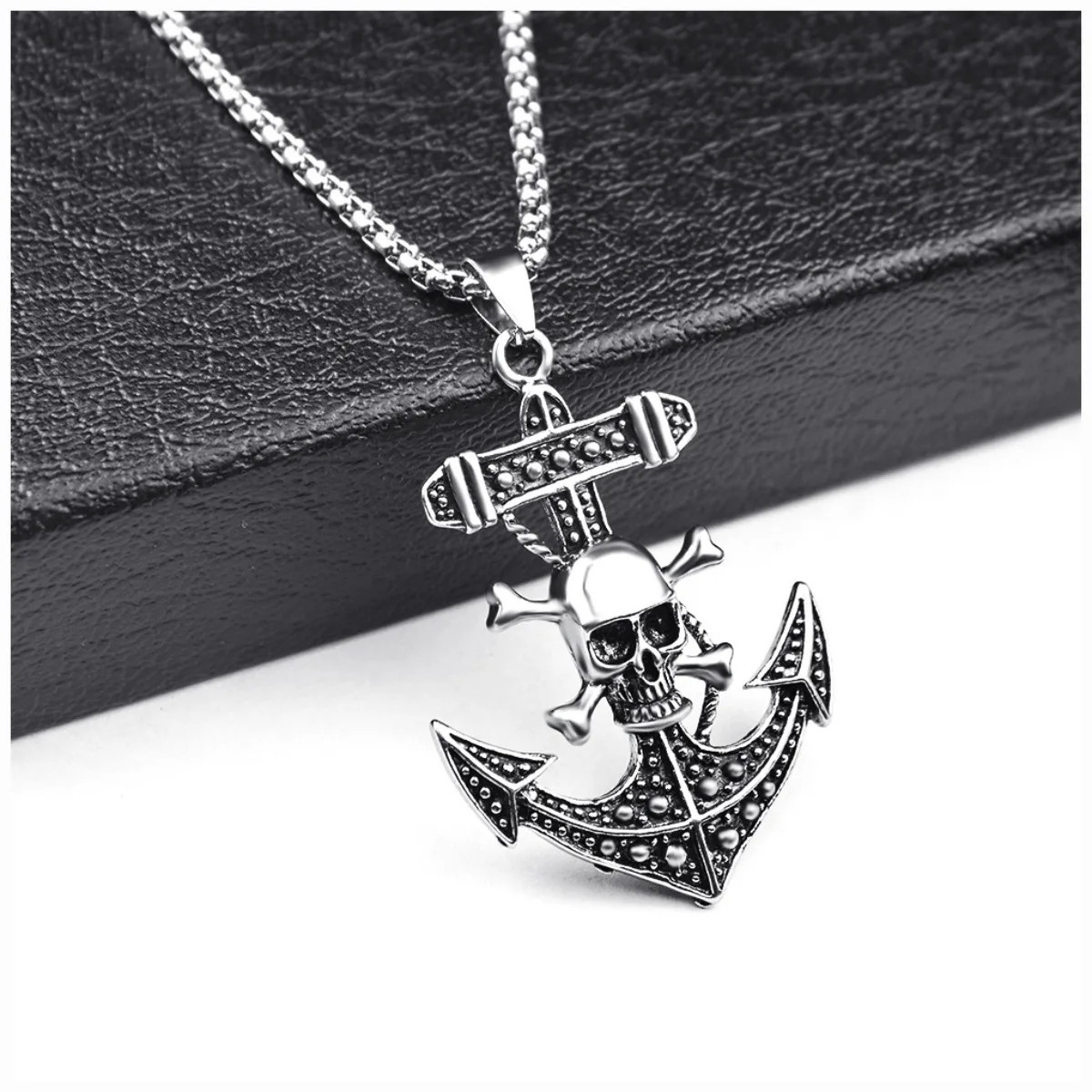 Men’s Punk Pendant Stainless Steel Necklace Minimalism Hip Hop Style Jewelry Cha