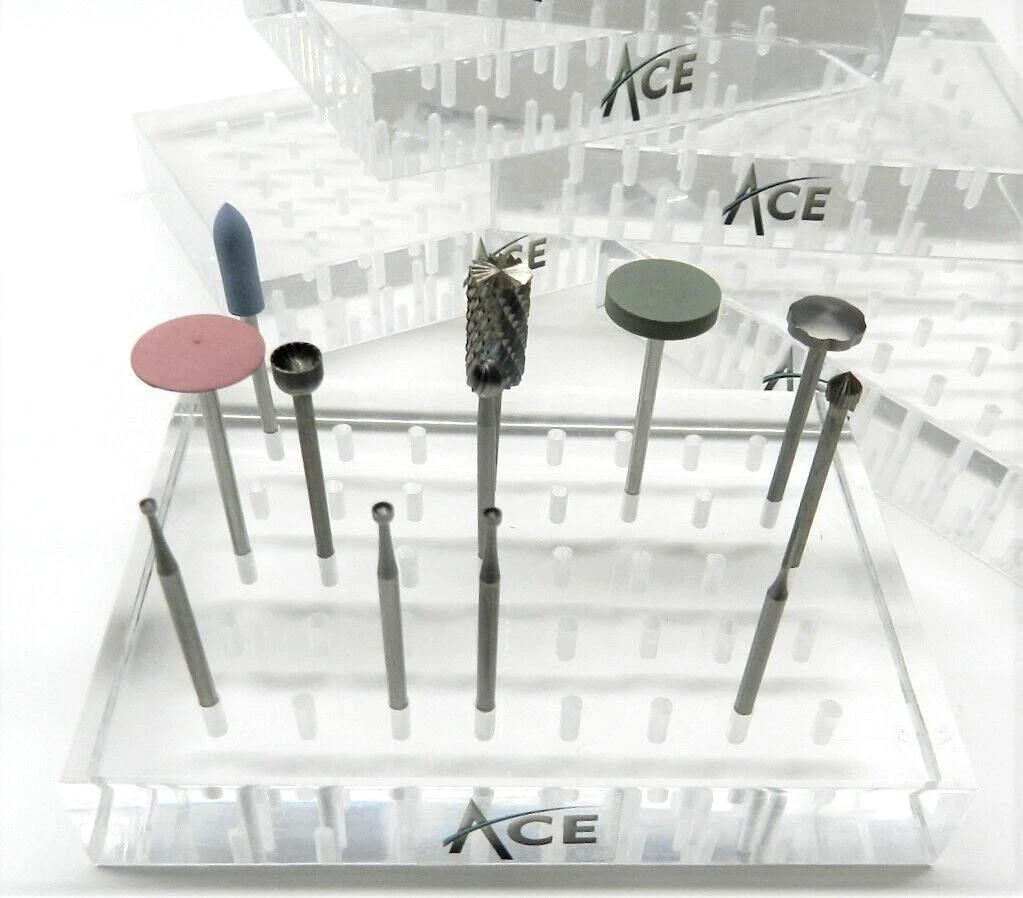 Bur Holder 4-1/4″ x 3 Plastic 40 Hole Jewelers Burs with Shanks 3/32″ Organizer