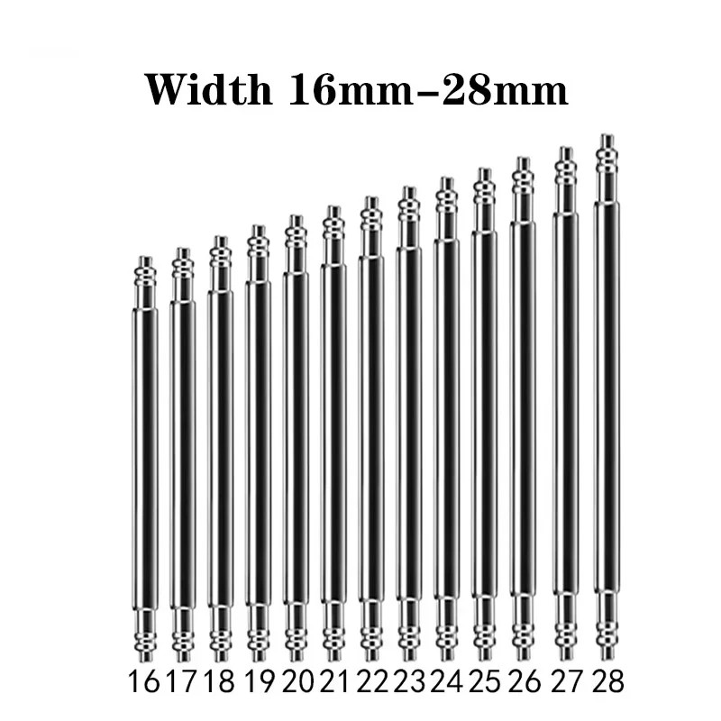 10 pcs Watch Spring Bar Pins Watchband Stainless Steel -Diameter 1.5mm or 1.8mm