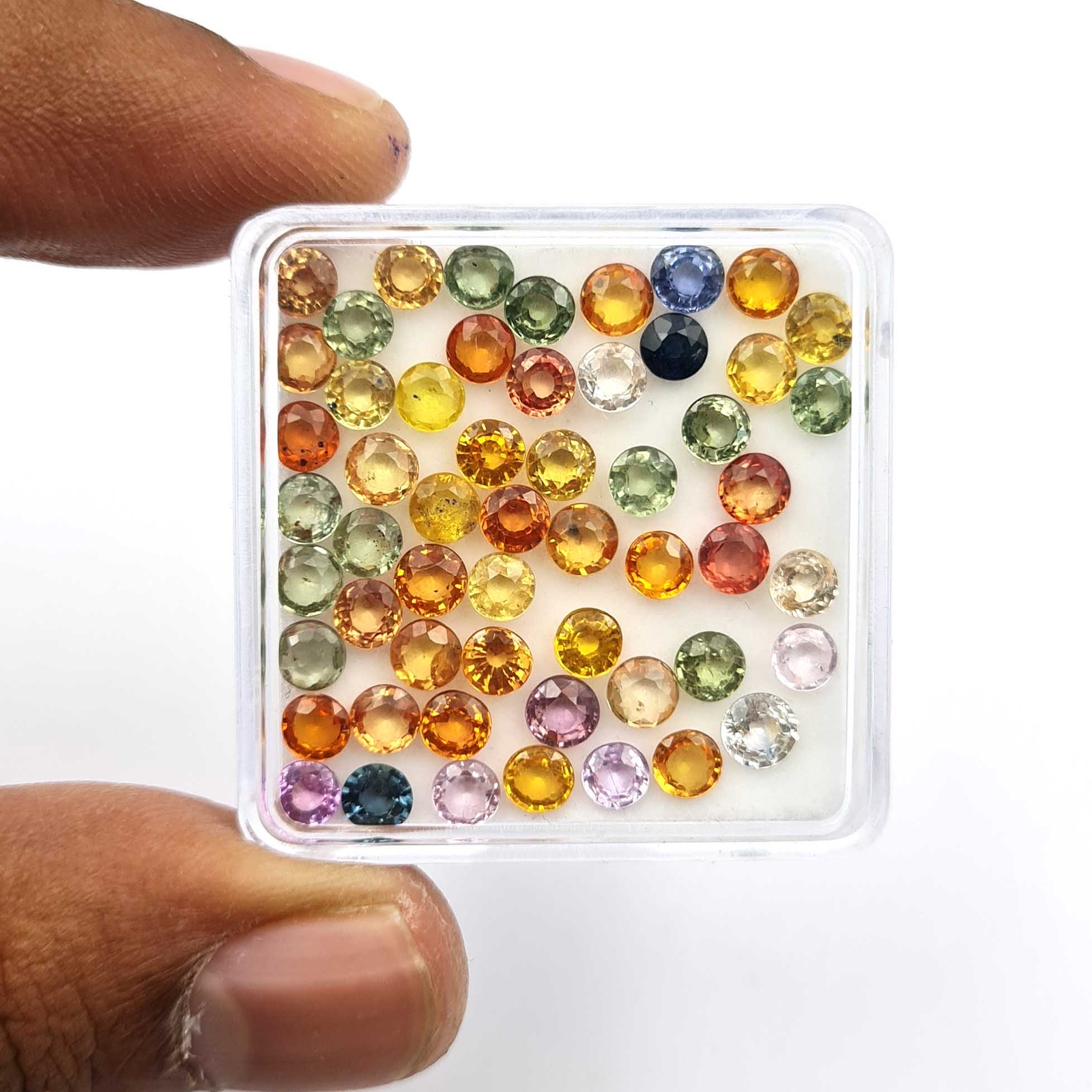 Natural Multi Sapphire Round Cut Loose Gemstone Lot 10 Pcs 4 MM 3 CT