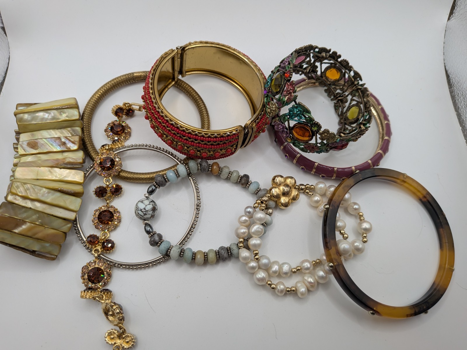 Costume Fashion Bracelet Bulk Lot 10 Pieces Vintage To Now, Various Styles