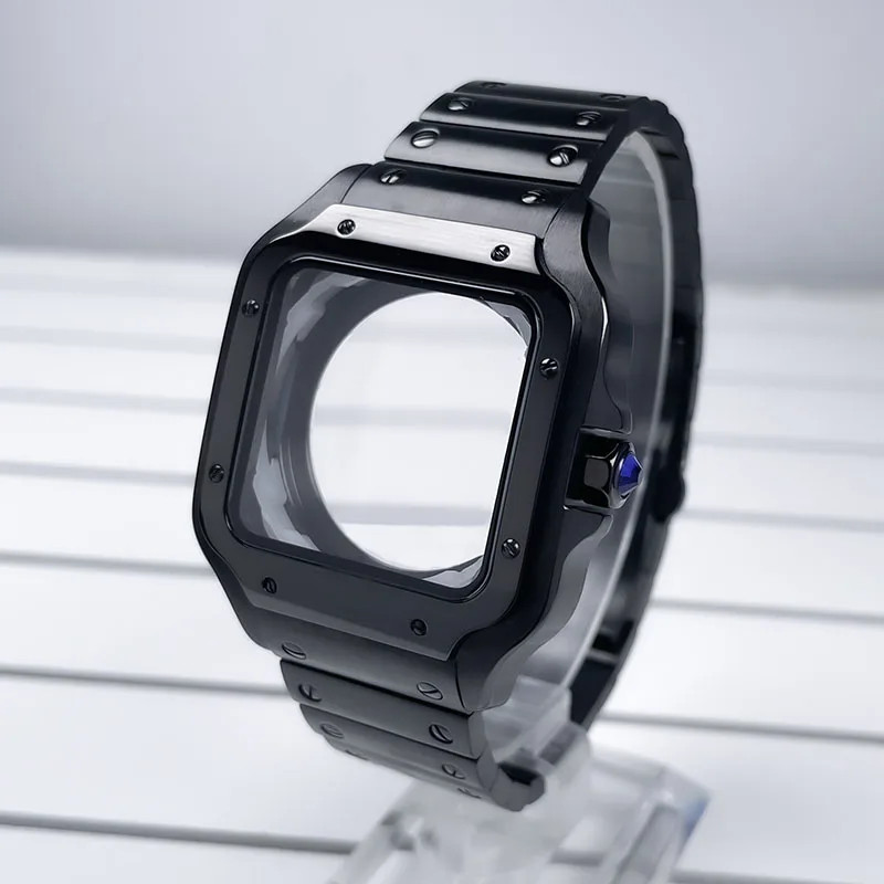 38mm NH35 Square Case Black Gold Stainless Parts Santo Case NH35 NH36 Movement
