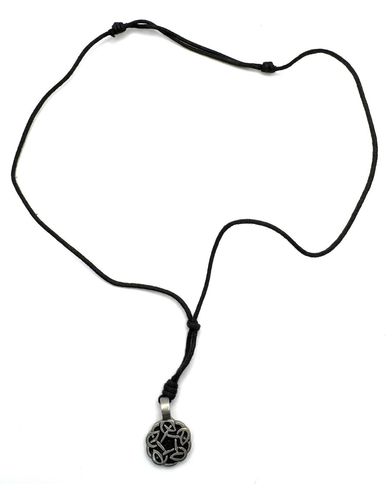 Pewter Celtic Knot Charm Pendant Necklace Adjustable
