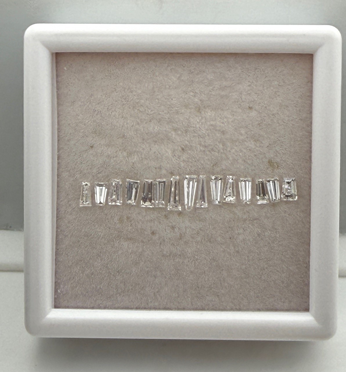 Lot of 15 Tapered Baguette Diamonds Natural Untreated 1.72ct D-F I1-I2 Layout