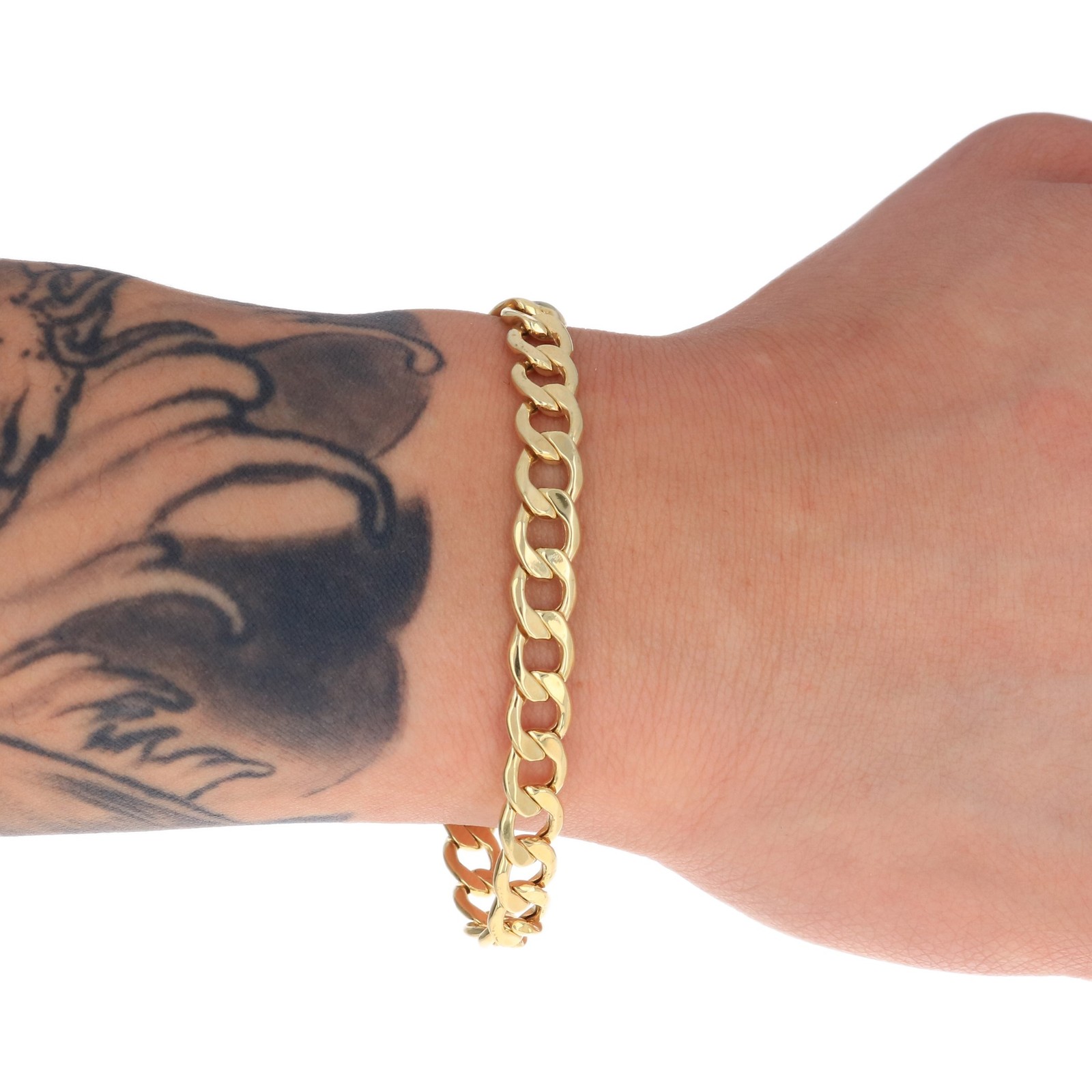 10K Yellow Gold 2.5mm-7.5mm Cuban Curb Link Chain Bracelet Mens Womens 7″ – 9″